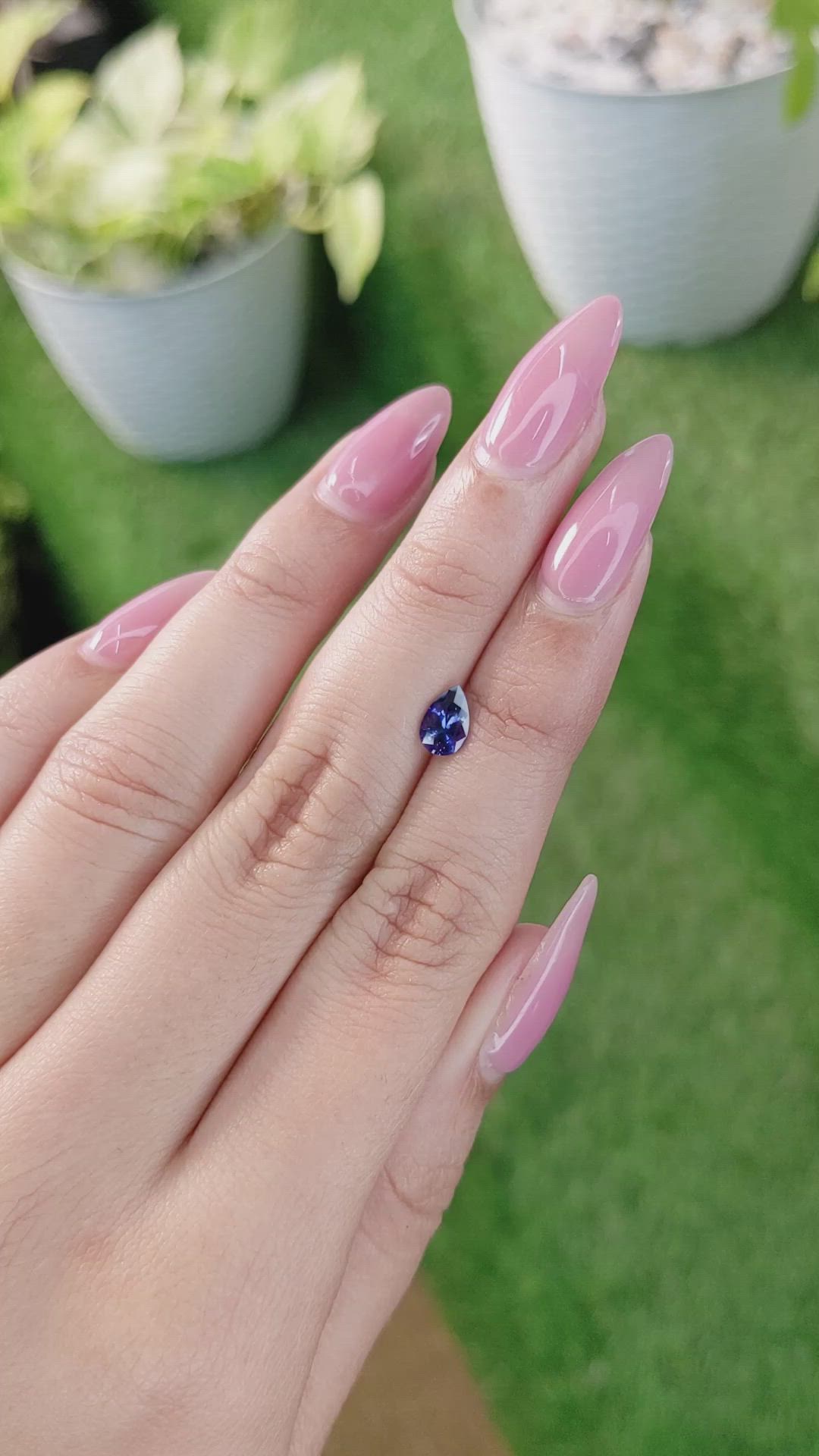 0.73 Ct. Violet Sapphire from Ceylon (Sri Lanka) Size Video