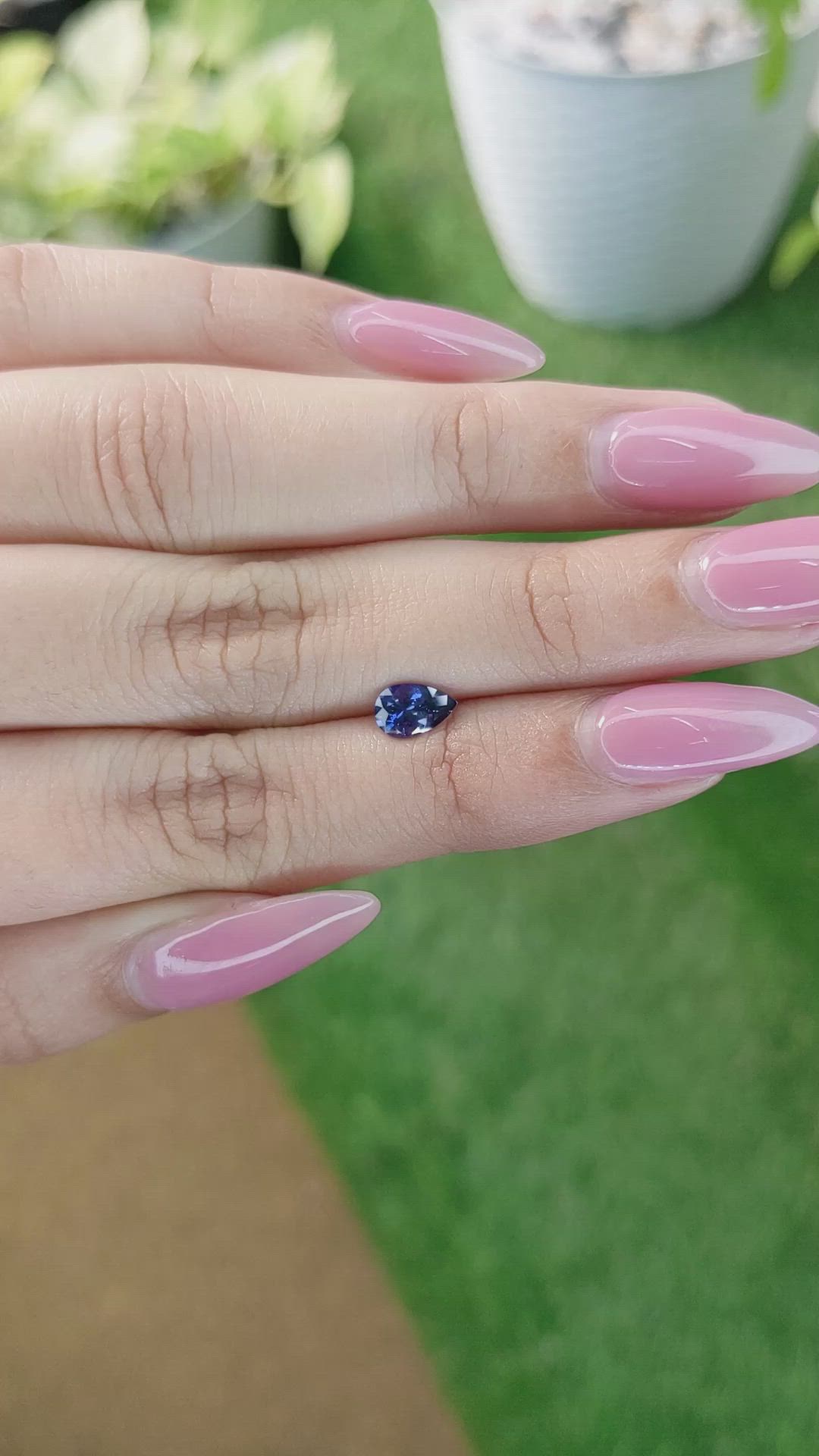 0.73 Ct. Violet Sapphire from Ceylon (Sri Lanka) Size Video