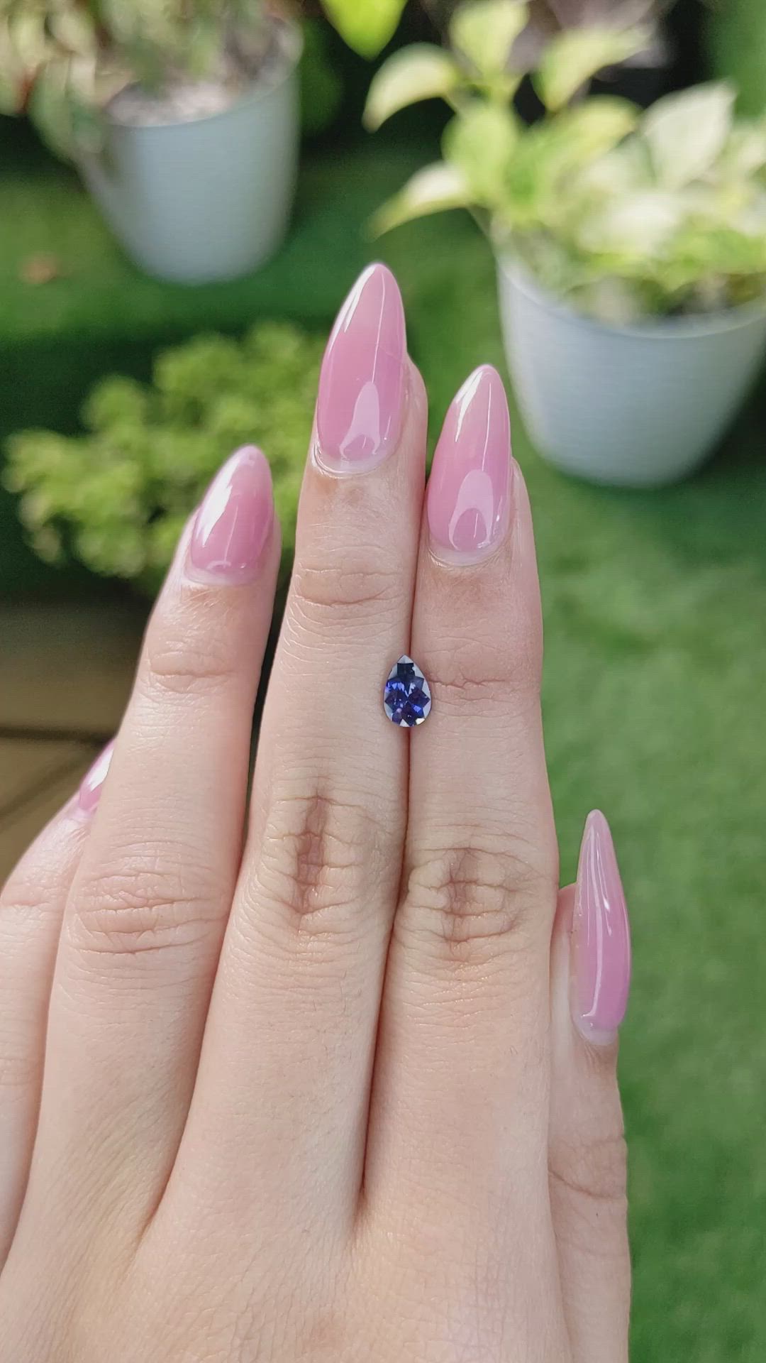 0.73 Ct. Violet Sapphire from Ceylon (Sri Lanka) Size Video