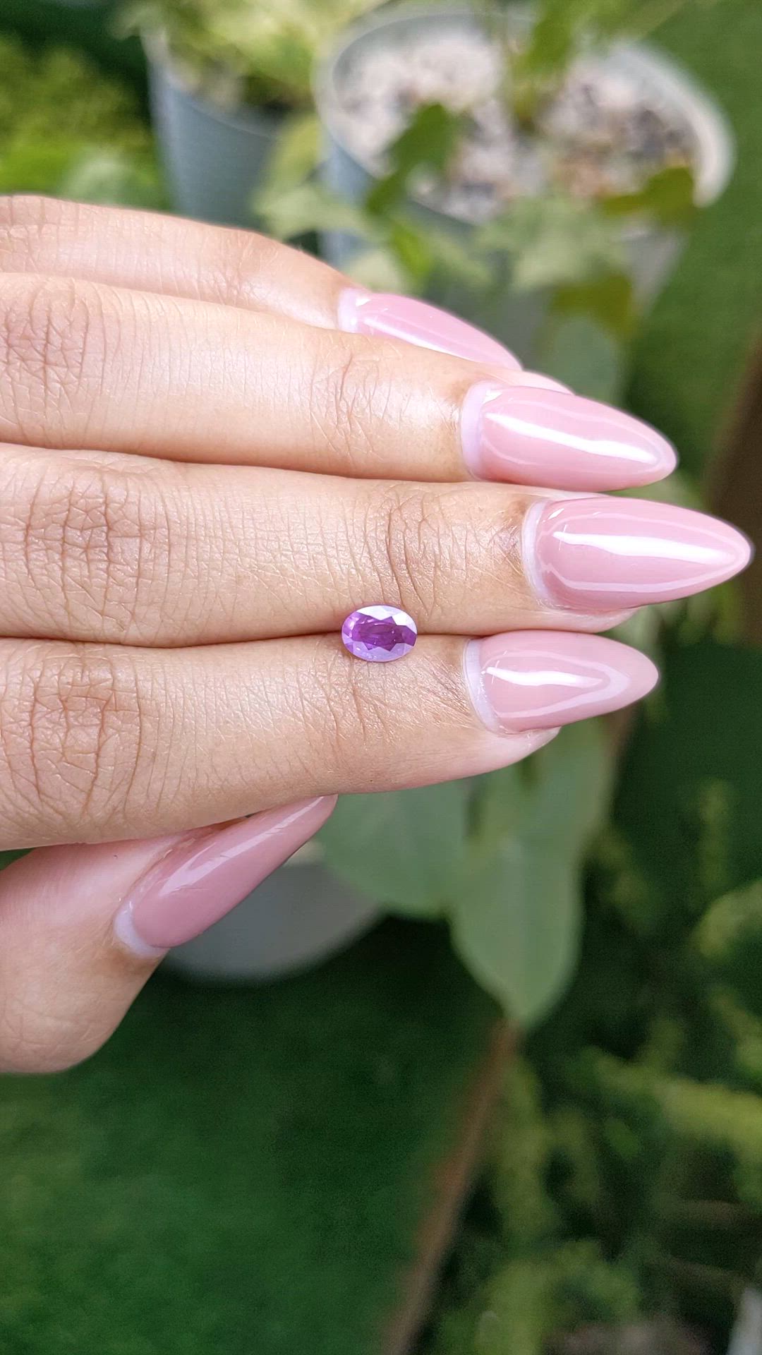 0.51 Ct. Pinkish Purple Sapphire from Ceylon (Sri Lanka) Size Video
