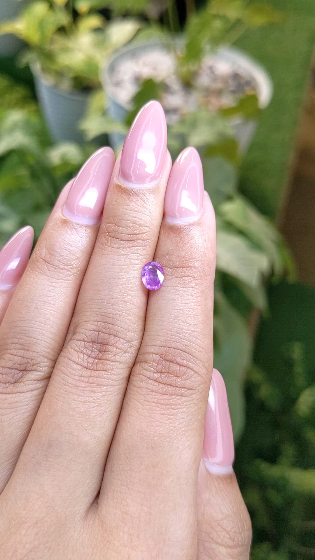 0.51 Ct. Pinkish Purple Sapphire from Ceylon (Sri Lanka) Size Video