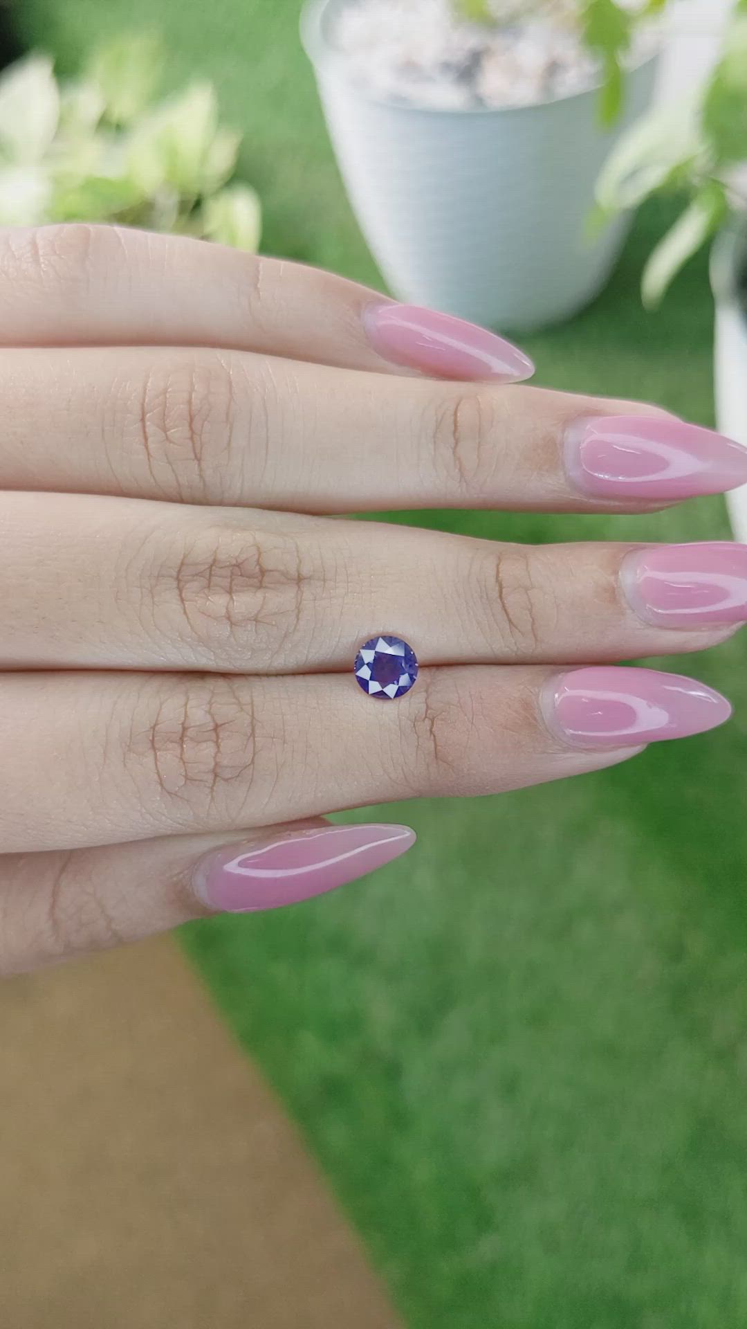 1.28 Ct. Violet Sapphire from Ceylon (Sri Lanka) Size Video