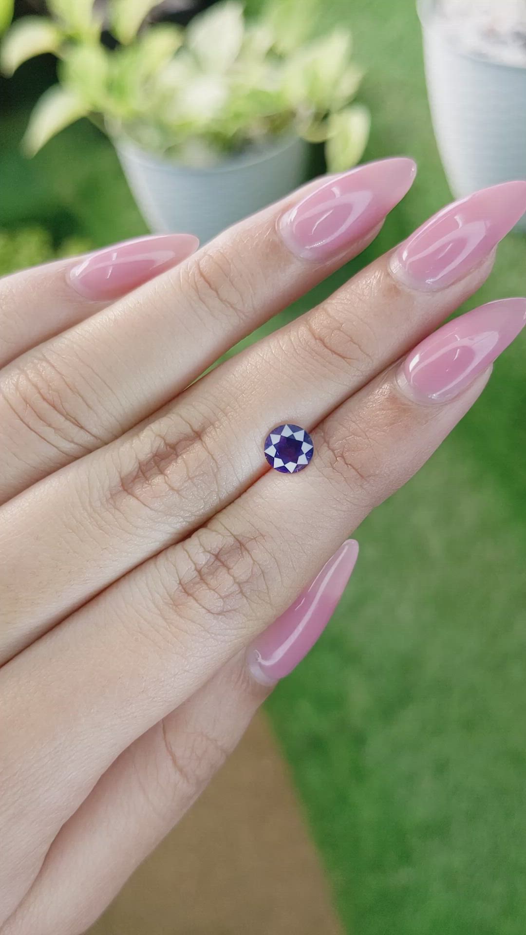 1.28 Ct. Violet Sapphire from Ceylon (Sri Lanka) Size Video