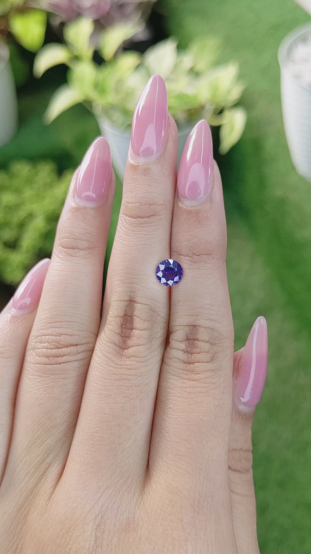 1.28 Ct. Violet Sapphire from Ceylon (Sri Lanka) Size Video