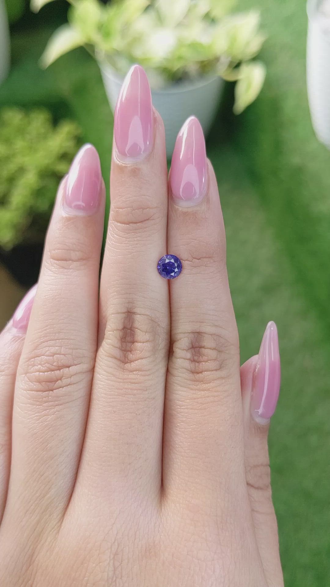 0.89 Ct. Violet Sapphire from Ceylon (Sri Lanka) Size Video