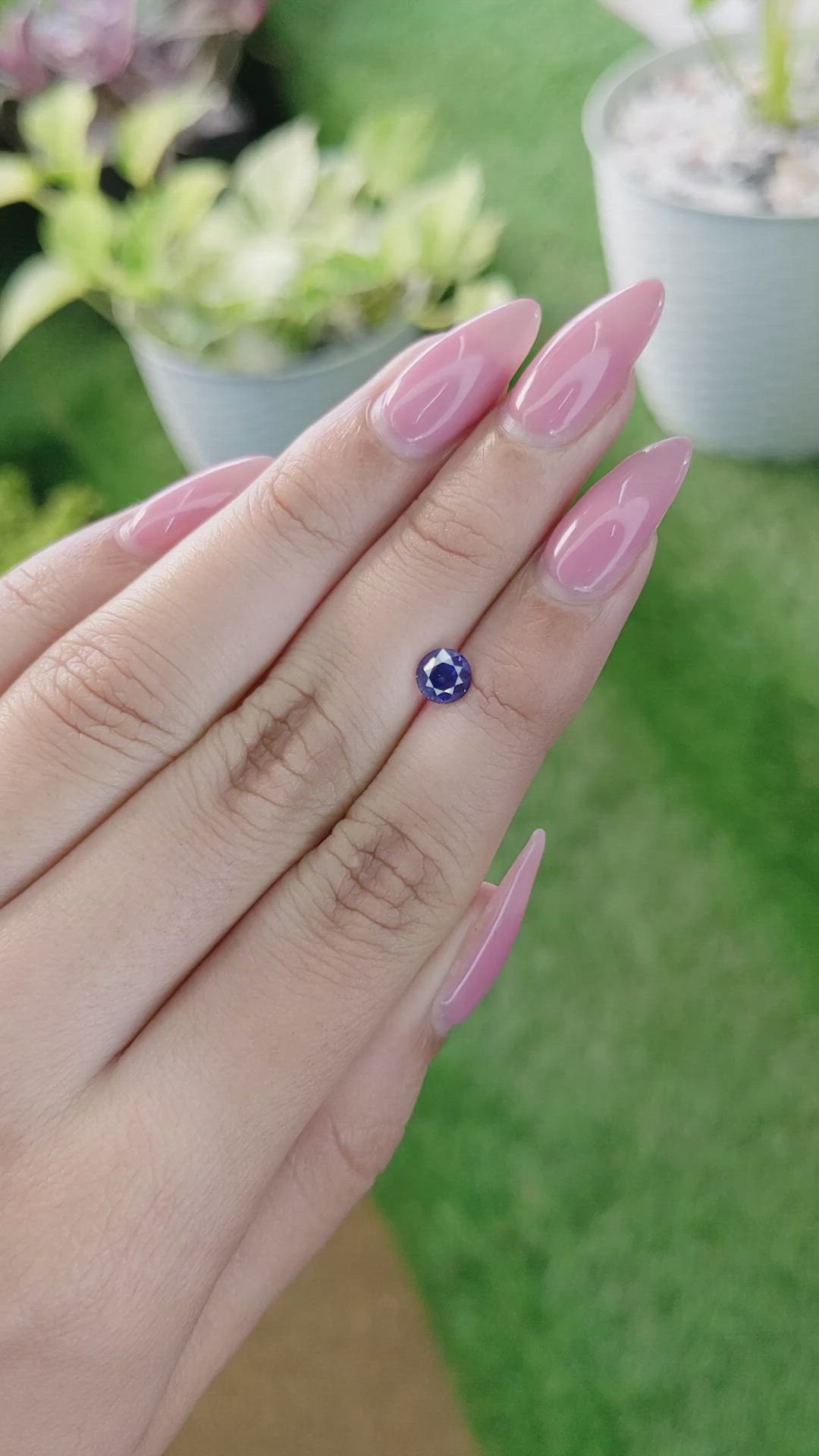 0.89 Ct. Violet Sapphire from Ceylon (Sri Lanka) Size Video