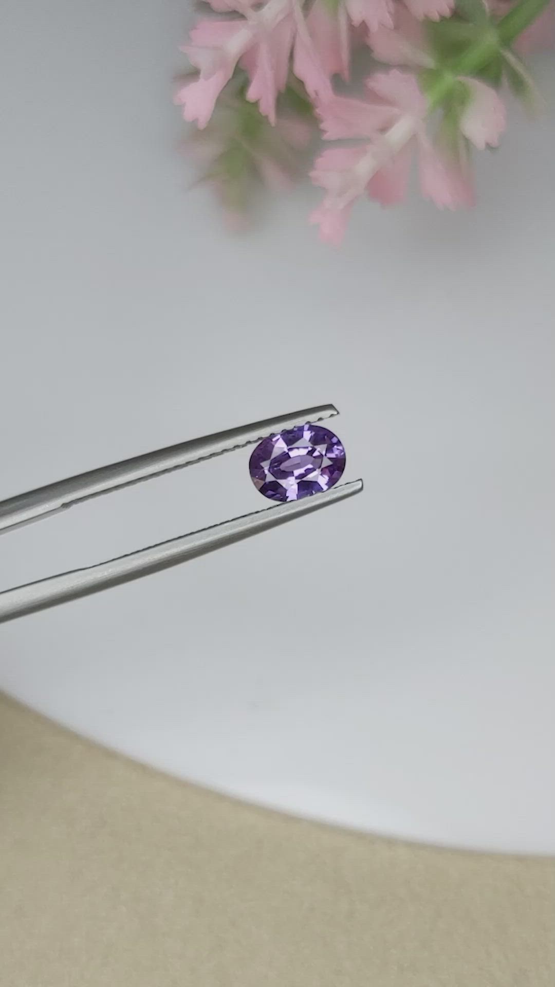 0.80 Ct. Purple Sapphire from Ceylon (Sri Lanka) Size Video