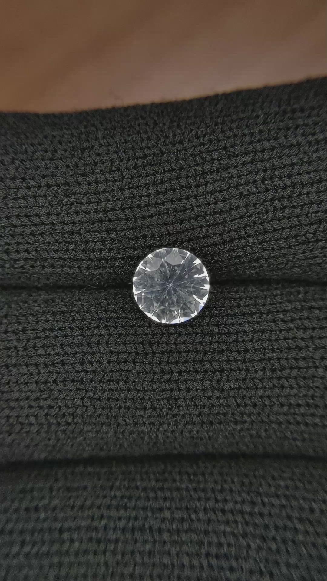 1.11 Ct. White Sapphire from Ceylon (Sri Lanka) Size Video