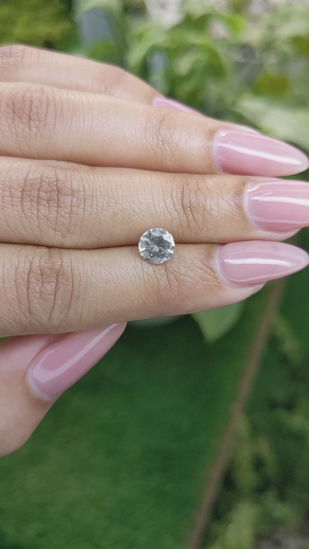 1.11 Ct. White Sapphire from Ceylon (Sri Lanka) Size Video