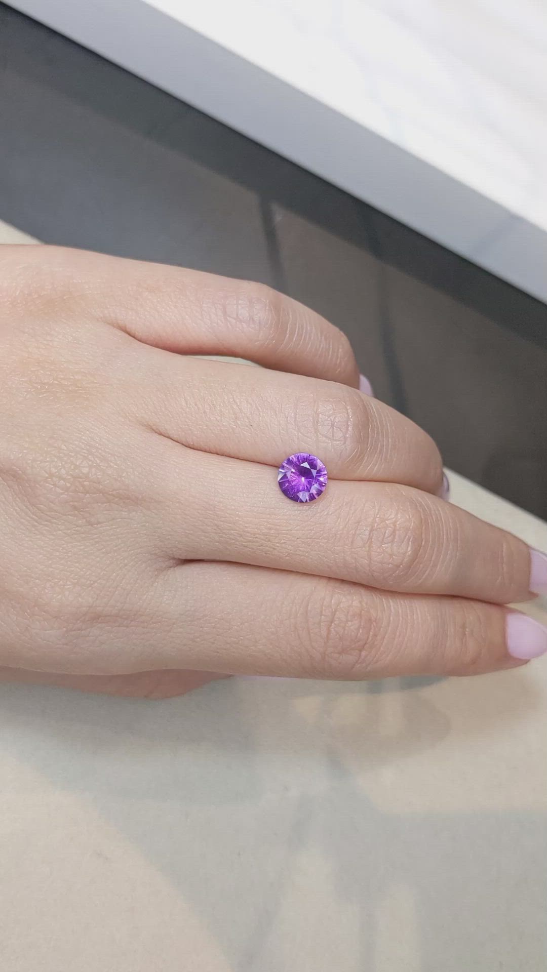 1.73 Ct. Purple Sapphire from Ceylon (Sri Lanka) Size Video