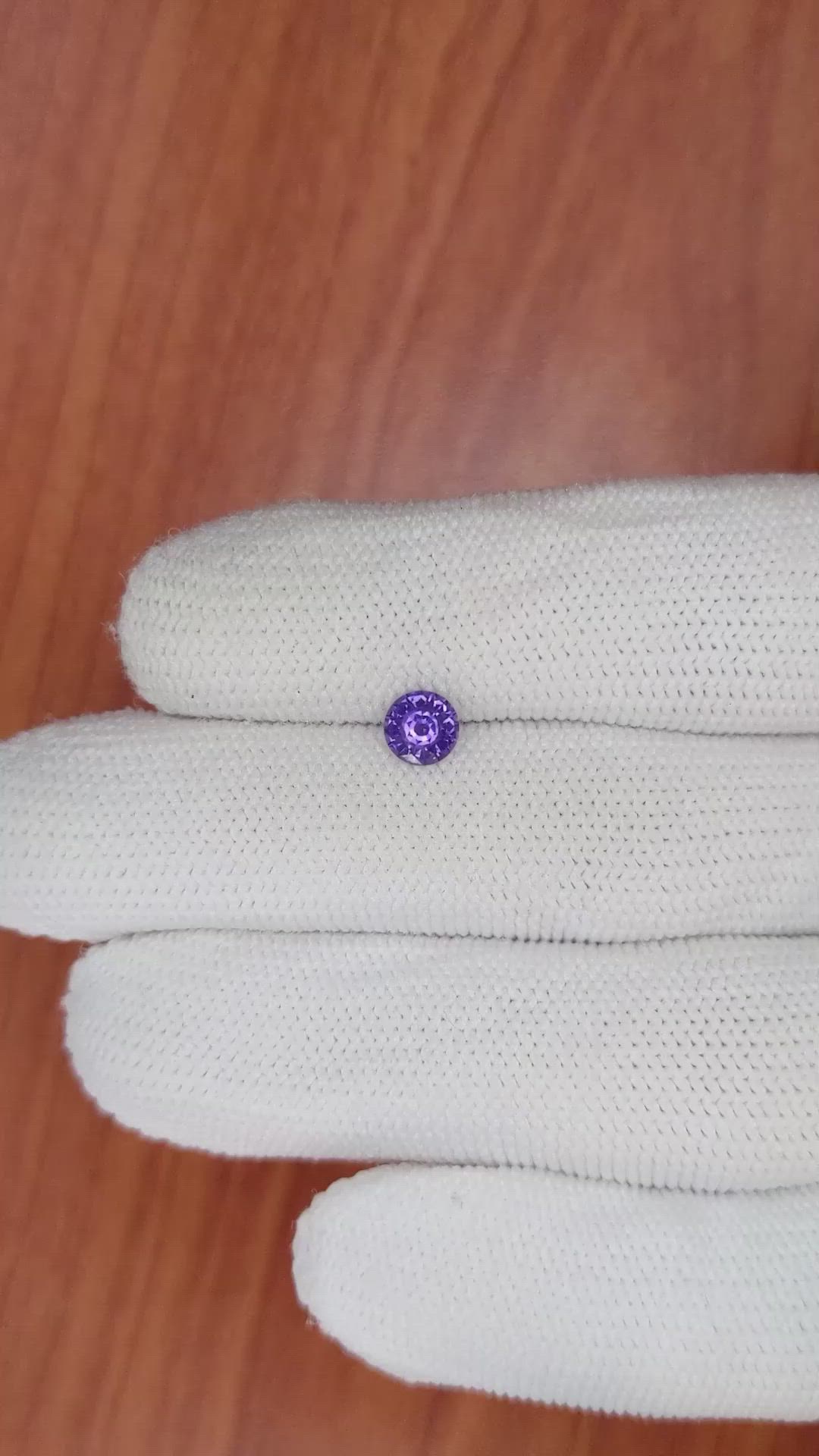 0.70 Ct. Purple Sapphire from Ceylon (Sri Lanka) Size Video
