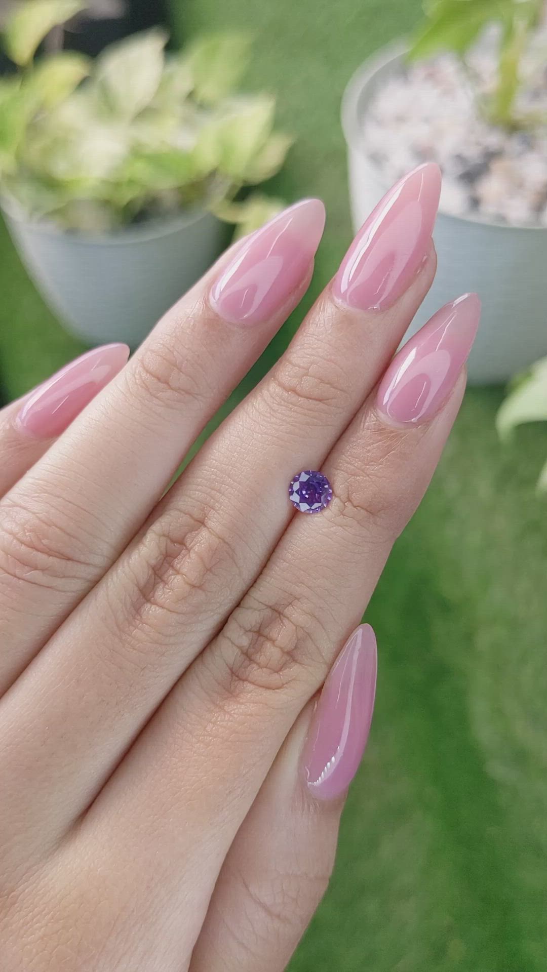 0.70 Ct. Purple Sapphire from Ceylon (Sri Lanka) Size Video