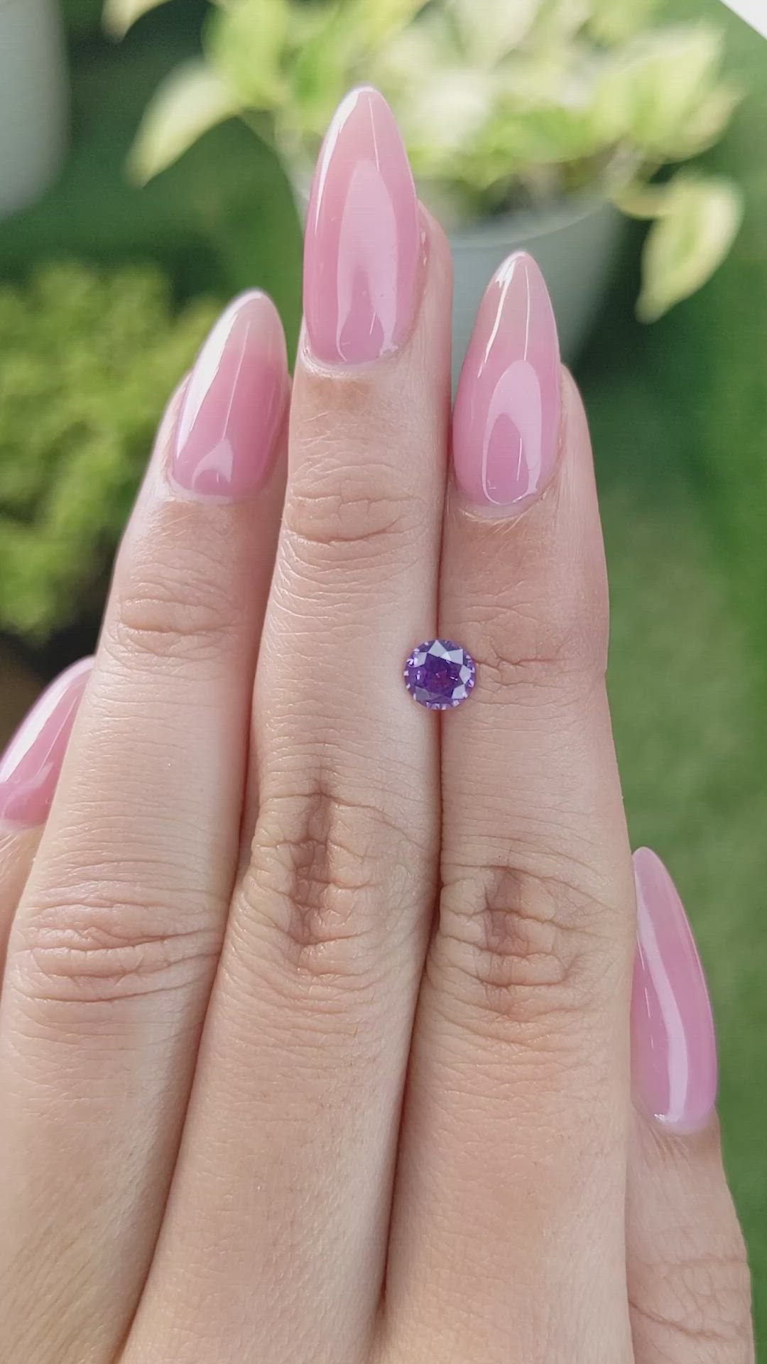 0.70 Ct. Purple Sapphire from Ceylon (Sri Lanka) Size Video