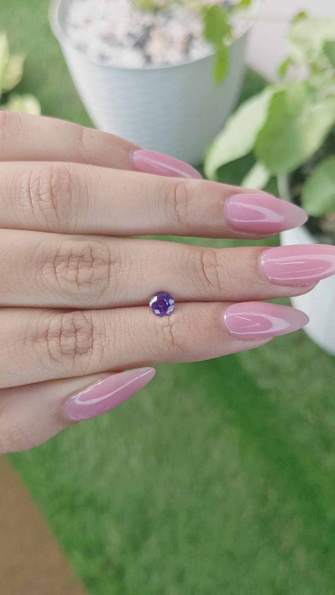 0.70 Ct. Purple Sapphire from Ceylon (Sri Lanka) Size Video