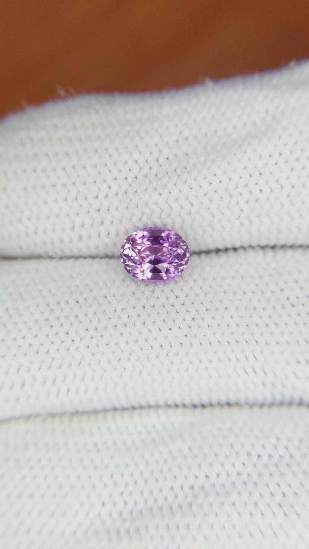 1.08 Ct. Pinkish Purple Sapphire from Ceylon (Sri Lanka) Size Video