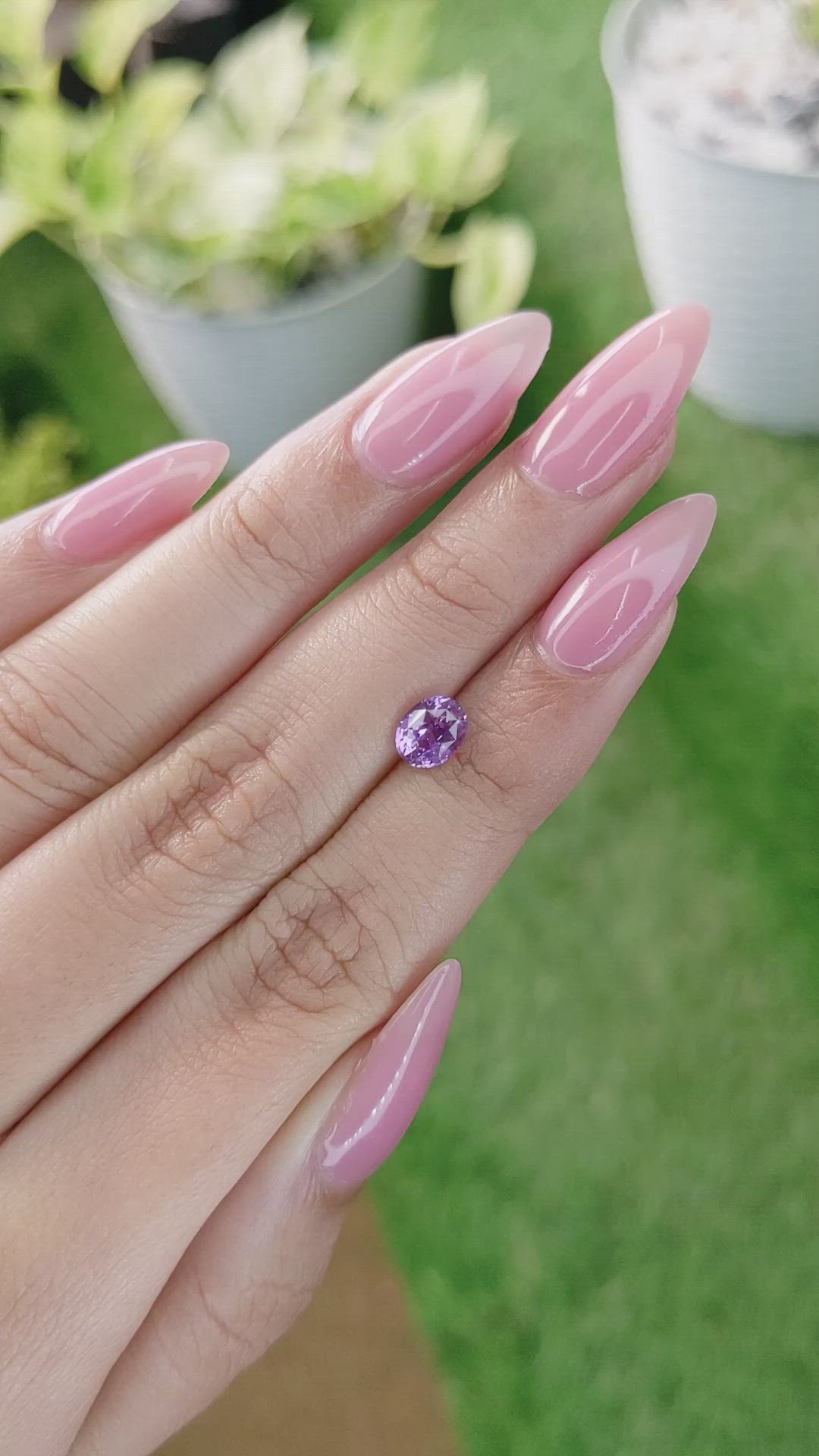 1.08 Ct. Pinkish Purple Sapphire from Ceylon (Sri Lanka) Size Video
