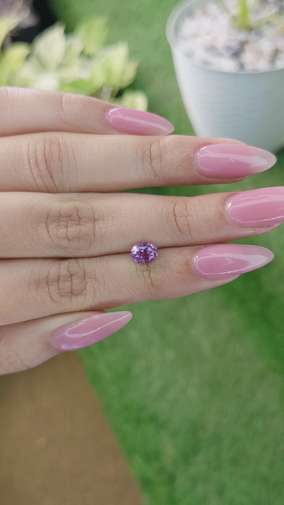 1.08 Ct. Pinkish Purple Sapphire from Ceylon (Sri Lanka) Size Video