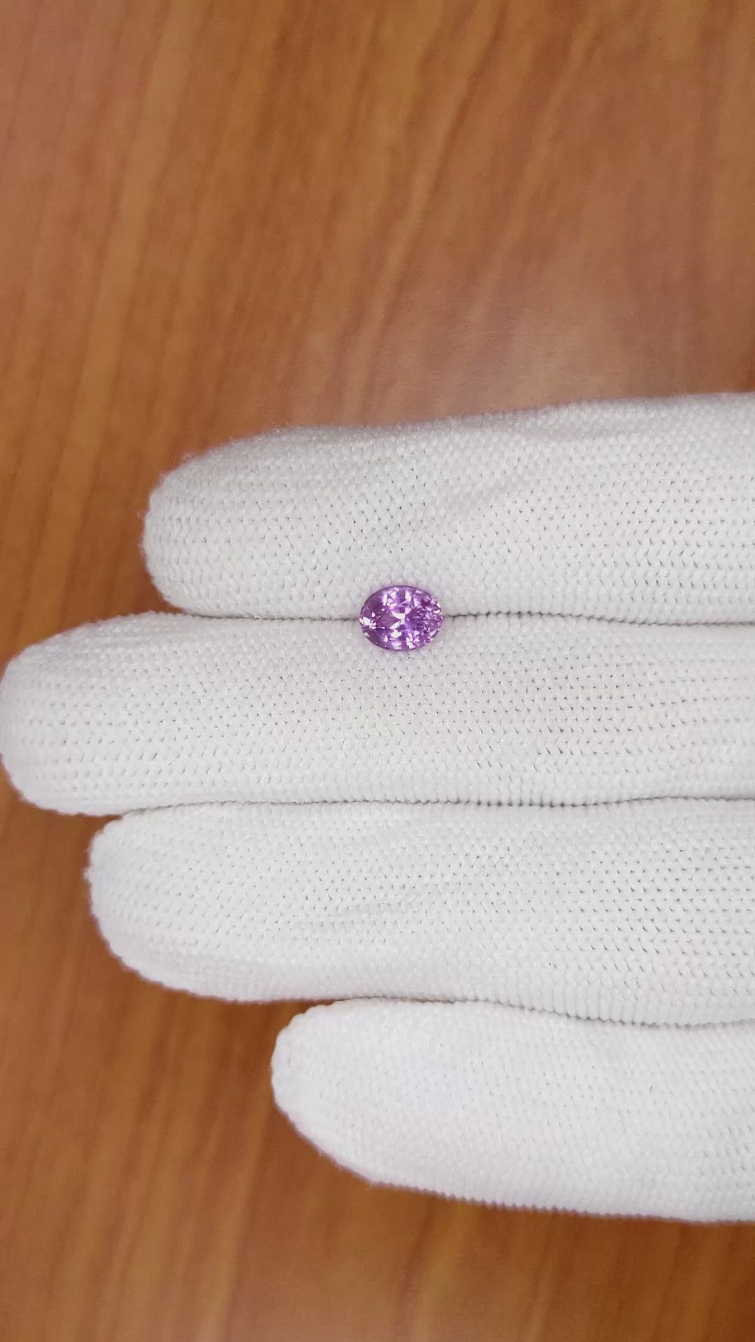1.08 Ct. Pinkish Purple Sapphire from Ceylon (Sri Lanka) Size Video