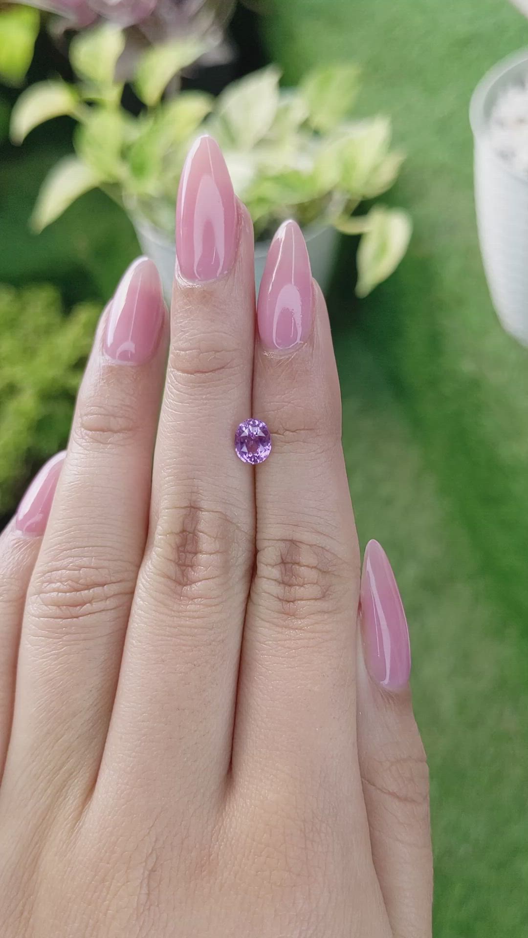 1.08 Ct. Pinkish Purple Sapphire from Ceylon (Sri Lanka) Size Video