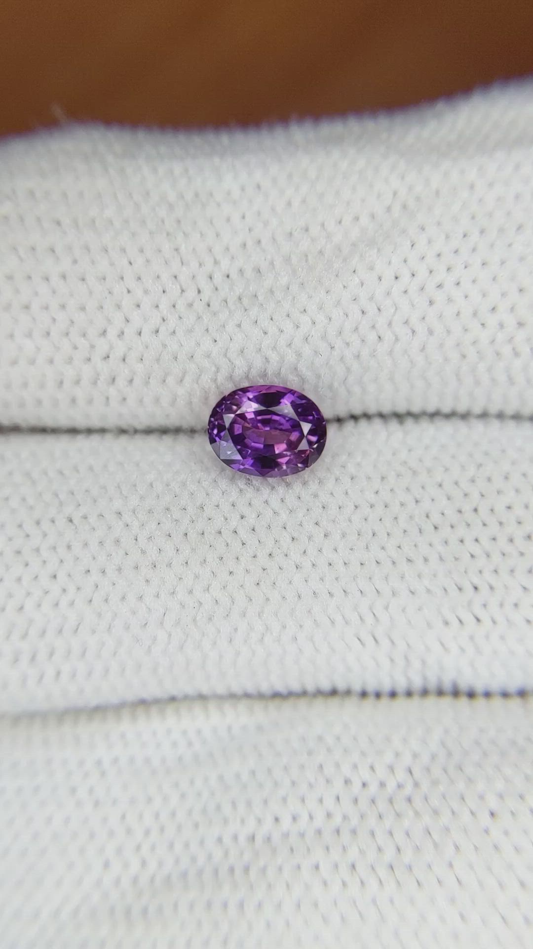 1.18 Ct. Pinkish Purple Sapphire from Ceylon (Sri Lanka) Size Video
