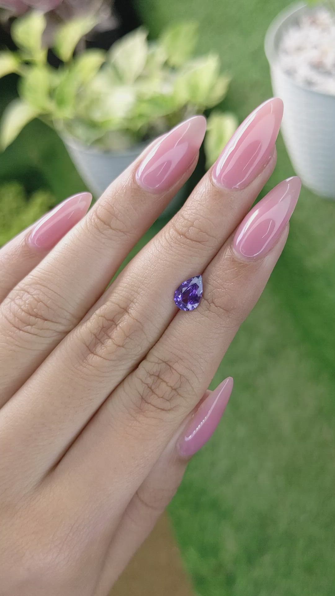 1.18 Ct. Violet Sapphire from Ceylon (Sri Lanka) Size Video