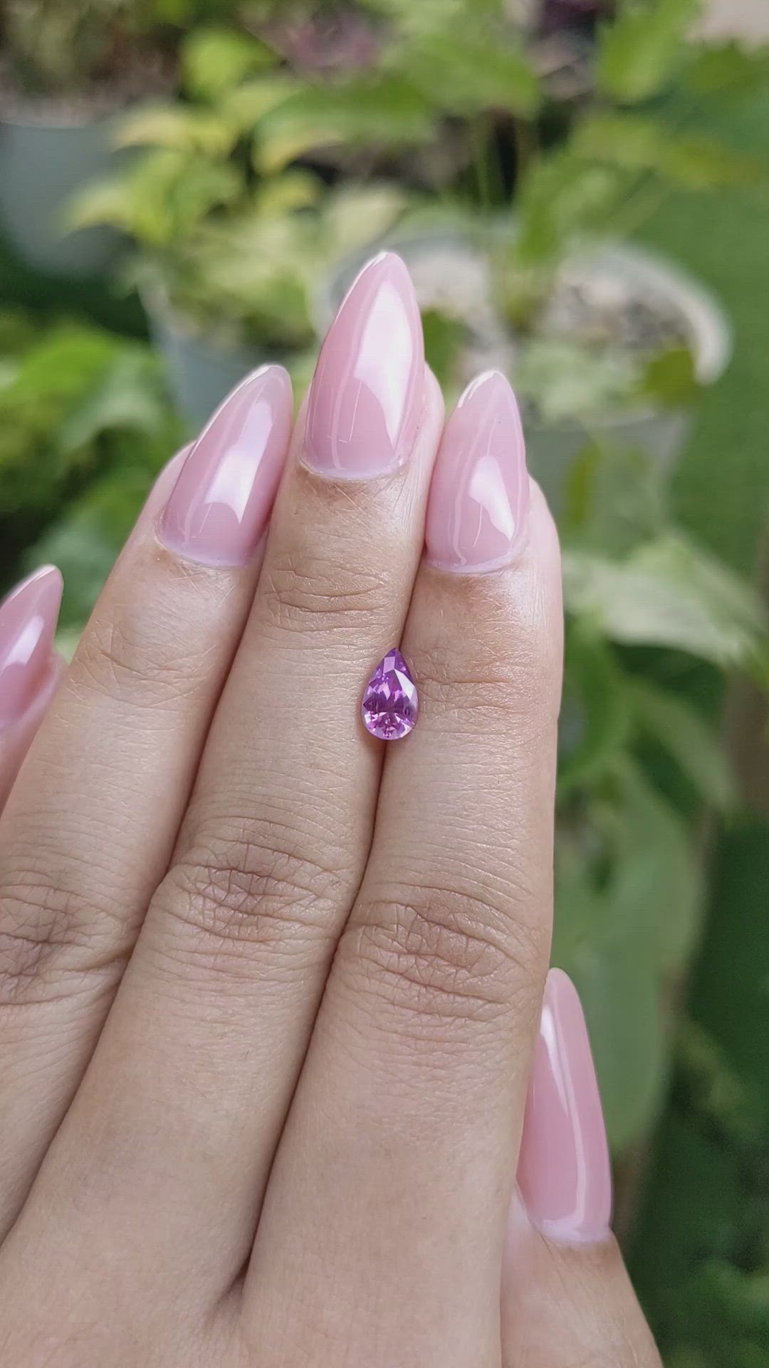 0.81 Ct. Purplish Pink Sapphire from Ceylon (Sri Lanka) Size Video