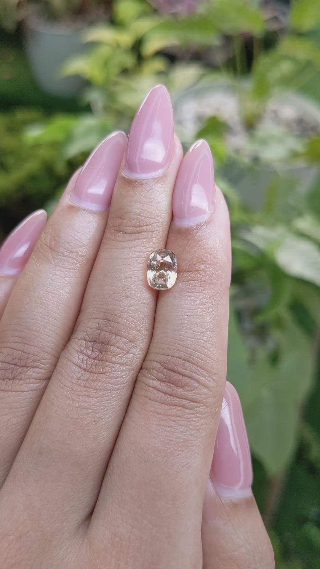 2.18 Ct. Peach Sapphire from Ceylon (Sri Lanka) Size Video