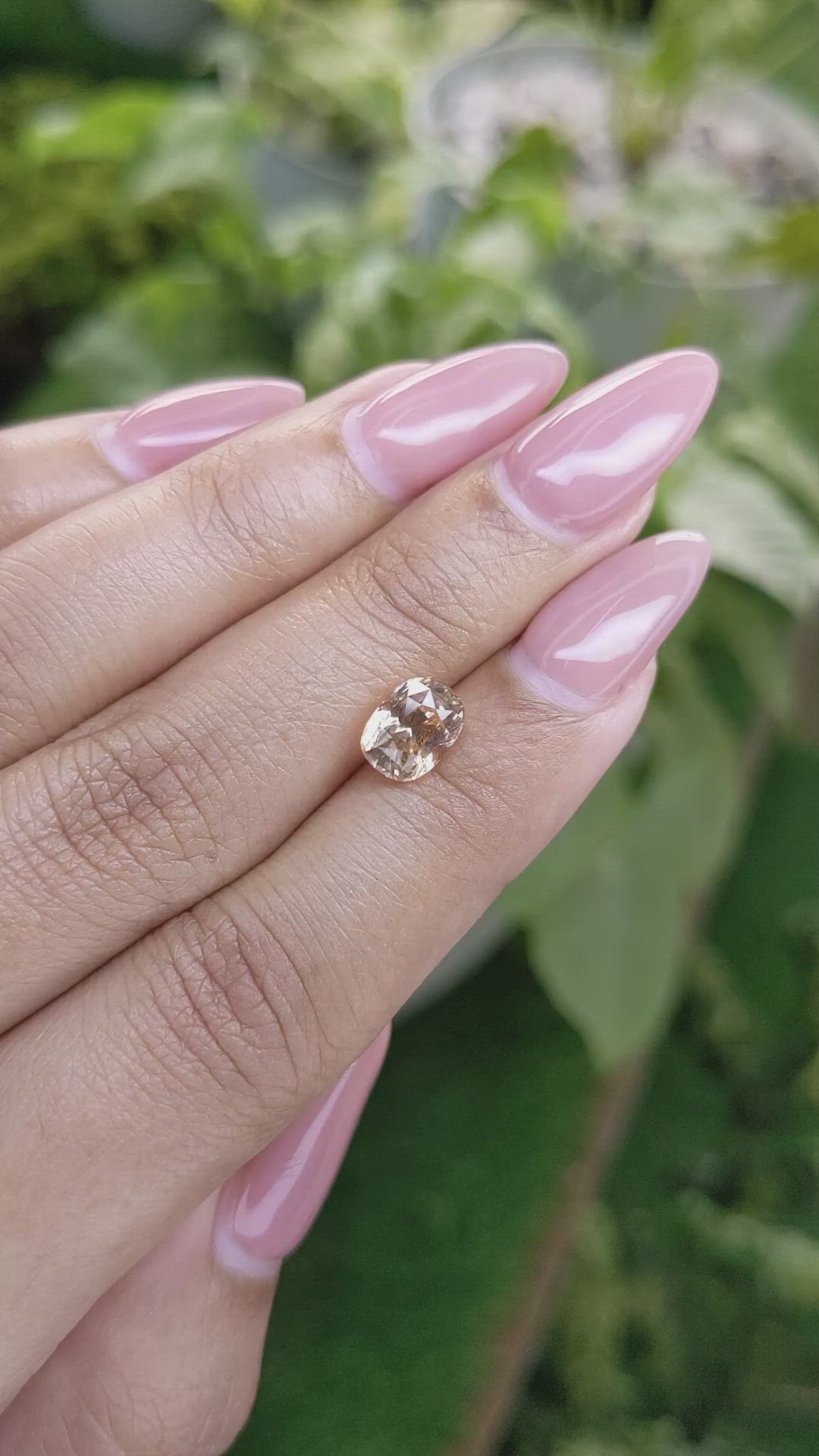 2.18 Ct. Peach Sapphire from Ceylon (Sri Lanka) Size Video