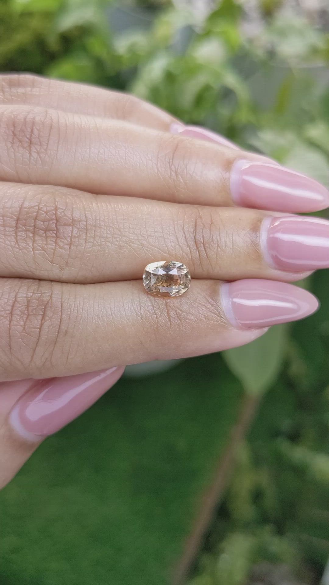 2.18 Ct. Peach Sapphire from Ceylon (Sri Lanka) Size Video