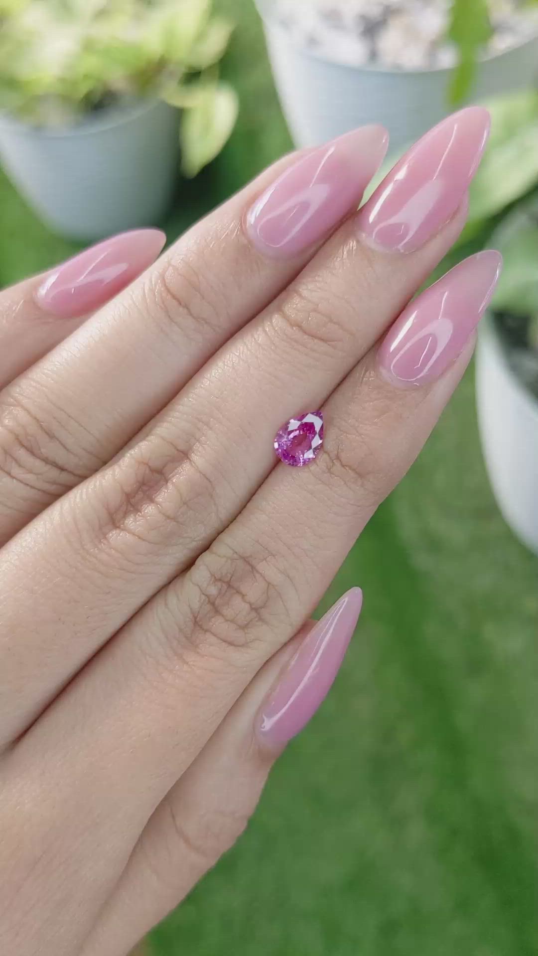 0.87 Ct. Pink Sapphire from Ceylon (Sri Lanka) Size Video