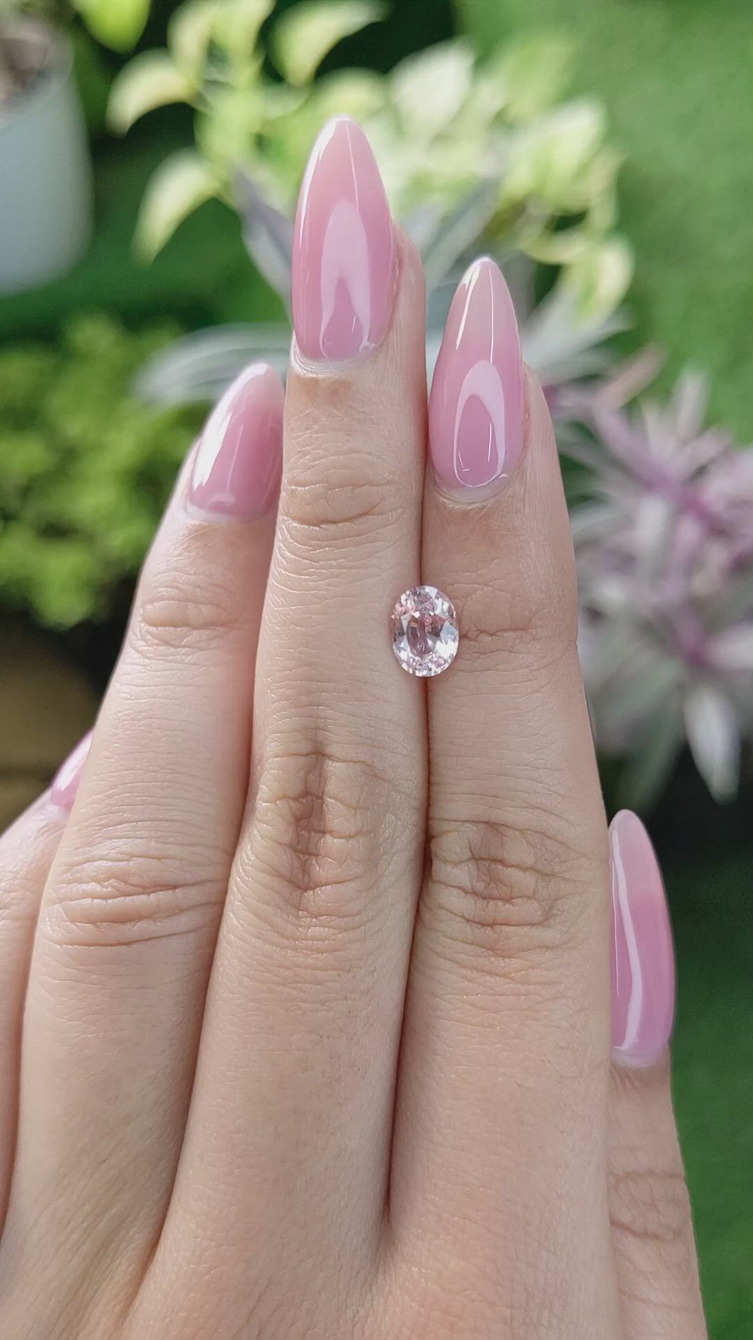 1.38 Ct. Peach Sapphire from Ceylon (Sri Lanka) Size Video