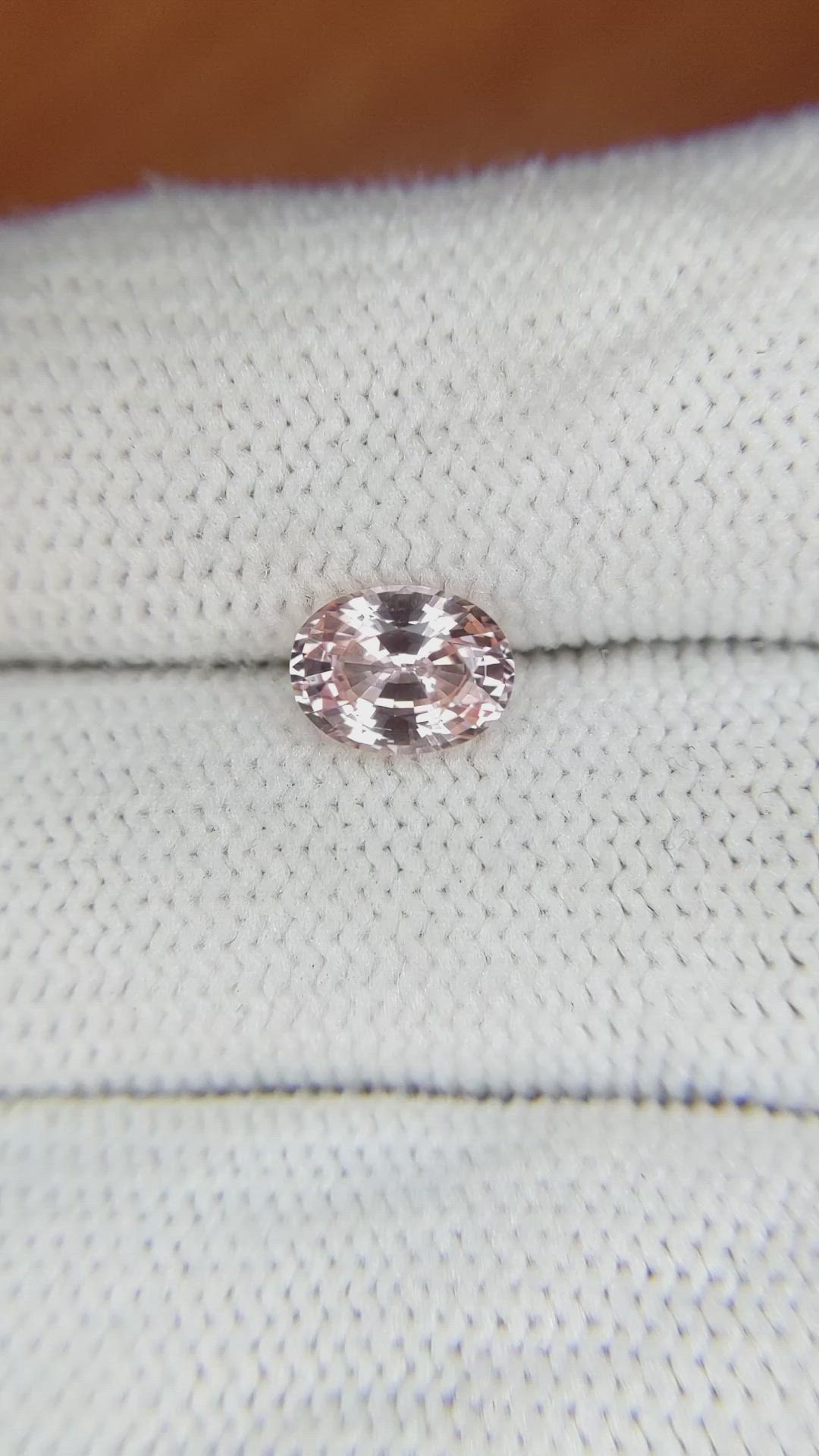 1.38 Ct. Peach Sapphire from Ceylon (Sri Lanka) Size Video