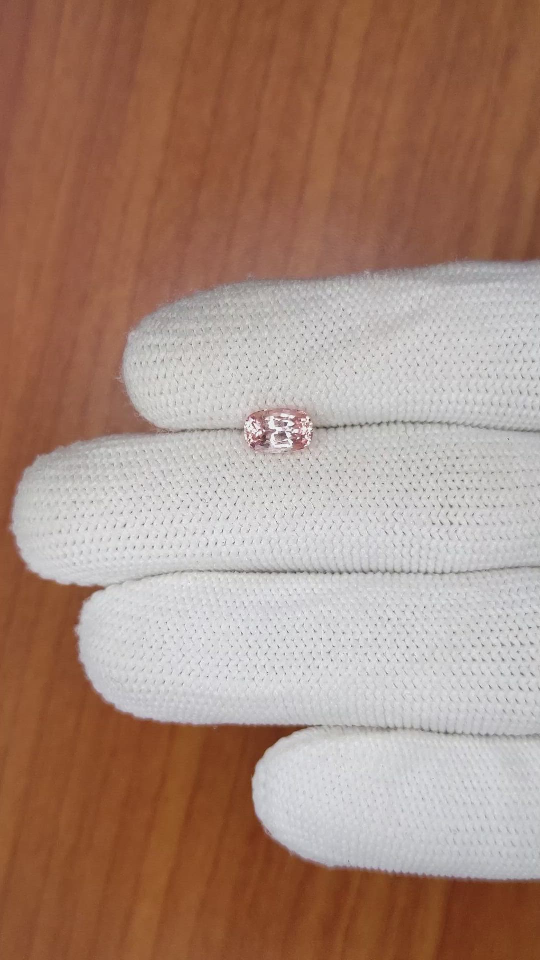 1.19 Ct. Peach Sapphire from Ceylon (Sri Lanka) Size Video