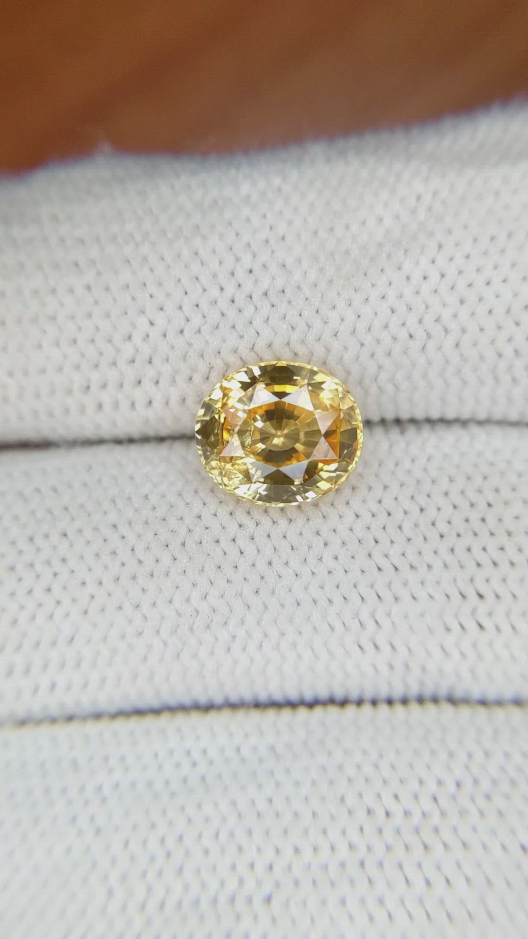 3.53 Ct. Peach Sapphire from Ceylon (Sri Lanka) Size Video