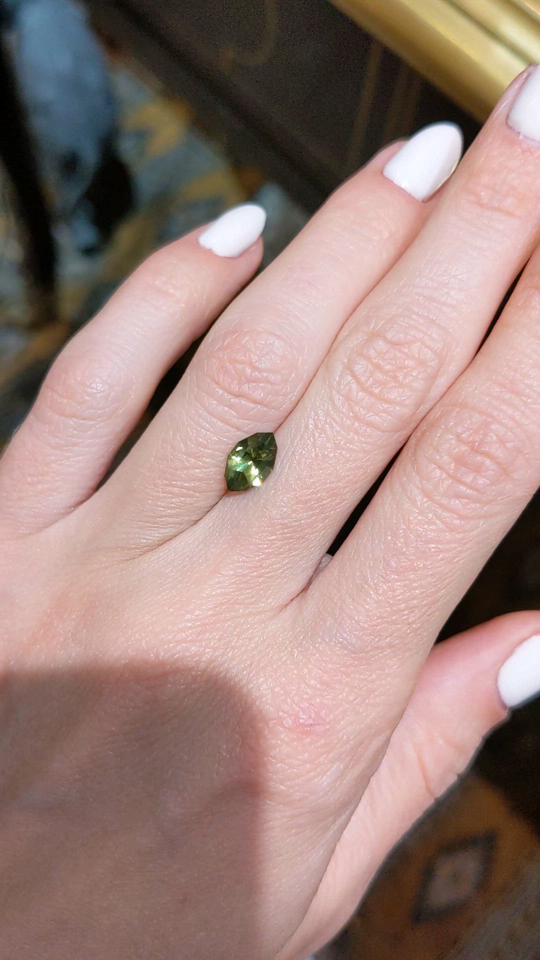 1.34 Ct. Green Sapphire from Madagascar Size Video