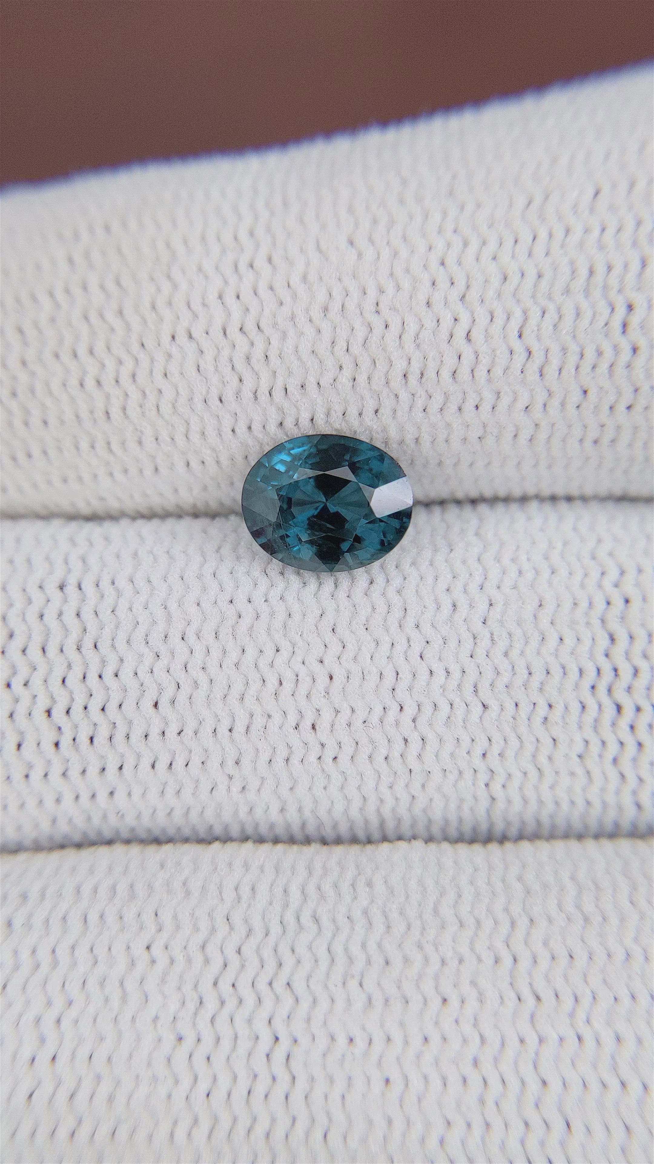1.54 Ct. Greenish Blue Sapphire from Tanzania Size Video
