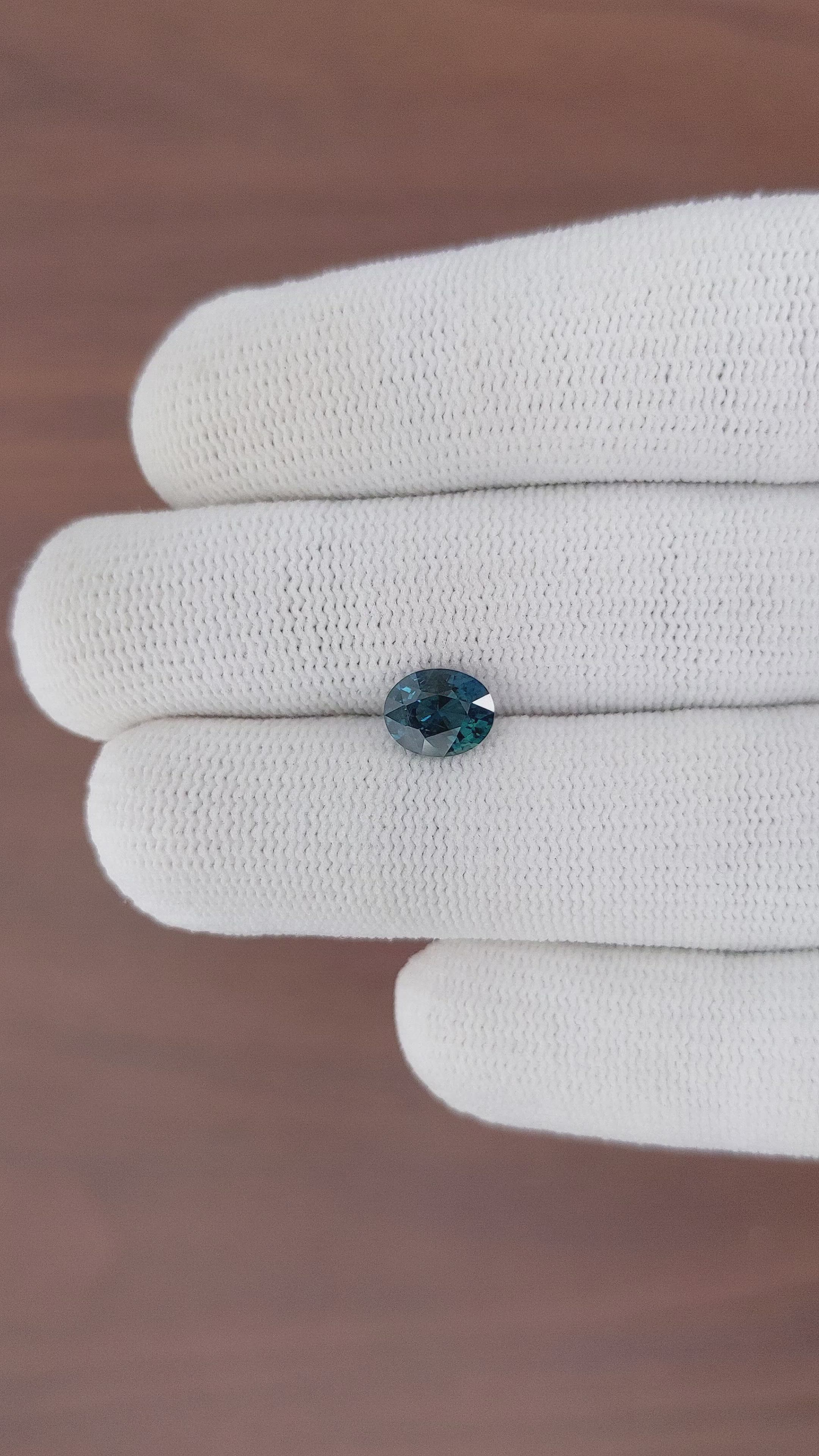 1.54 Ct. Greenish Blue Sapphire from Tanzania Size Video