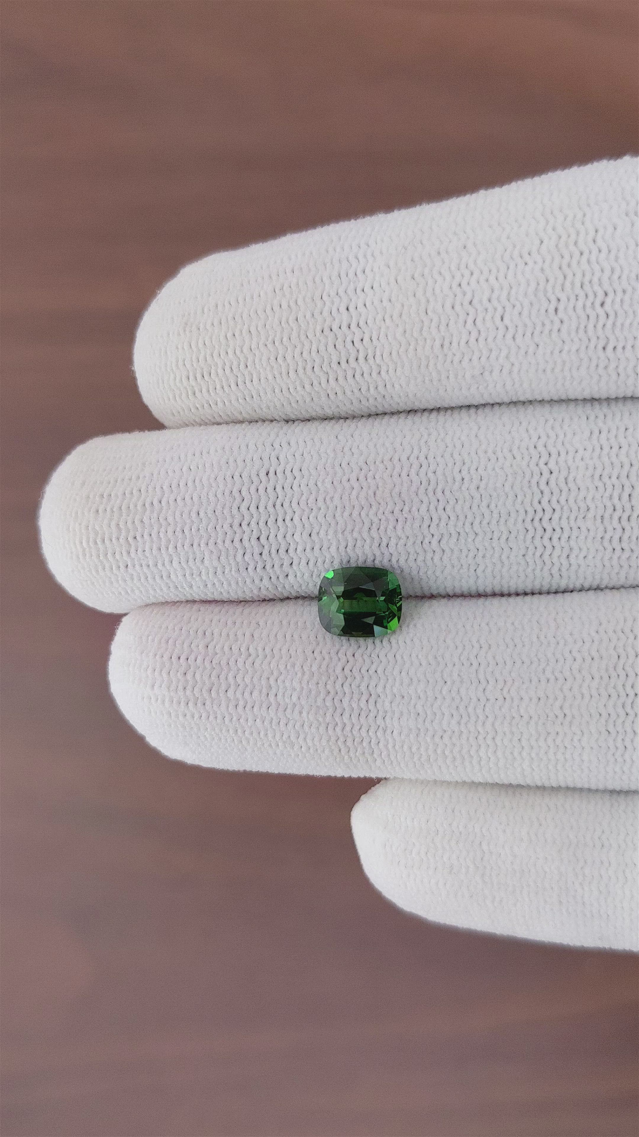 1.37 Ct. Green Sapphire from Tanzania Size Video