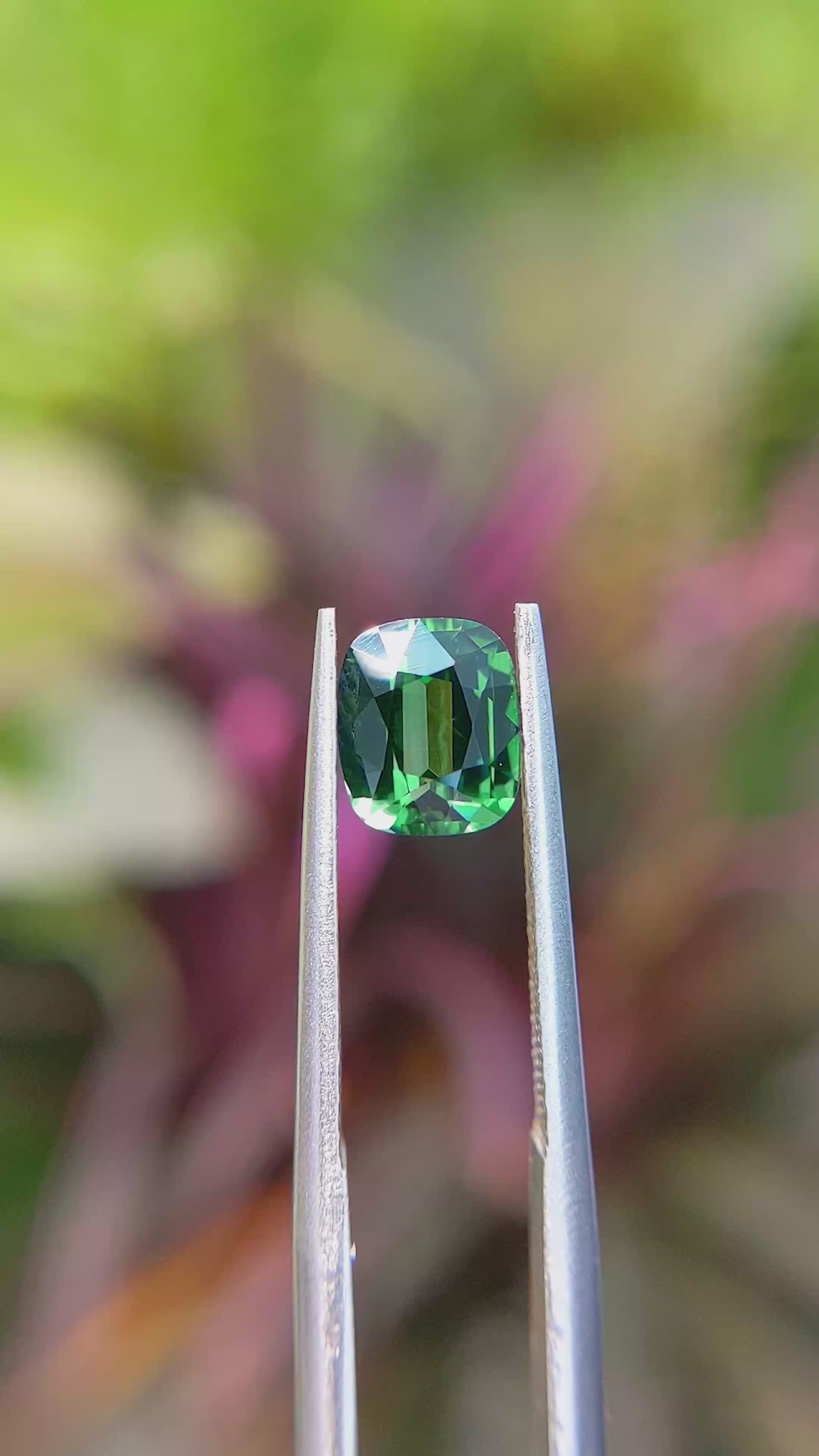 1.37 Ct. Green Sapphire from Tanzania Size Video