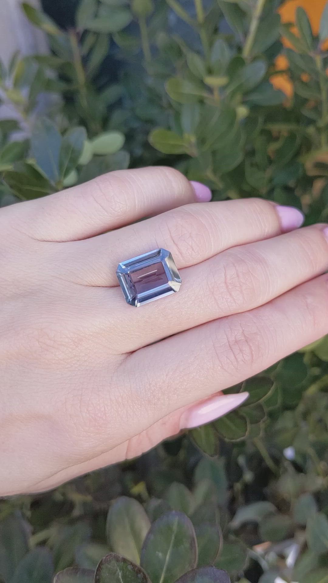 7.94 Ct. Violet Sapphire from Ceylon (Sri Lanka) Size Video