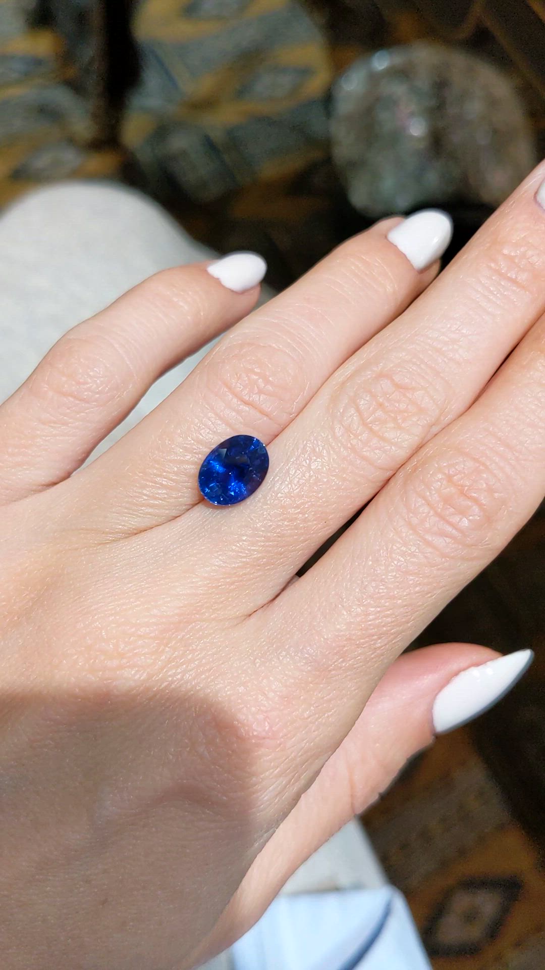 3.32 Ct. Blue Sapphire from Ceylon (Sri Lanka) Size Video