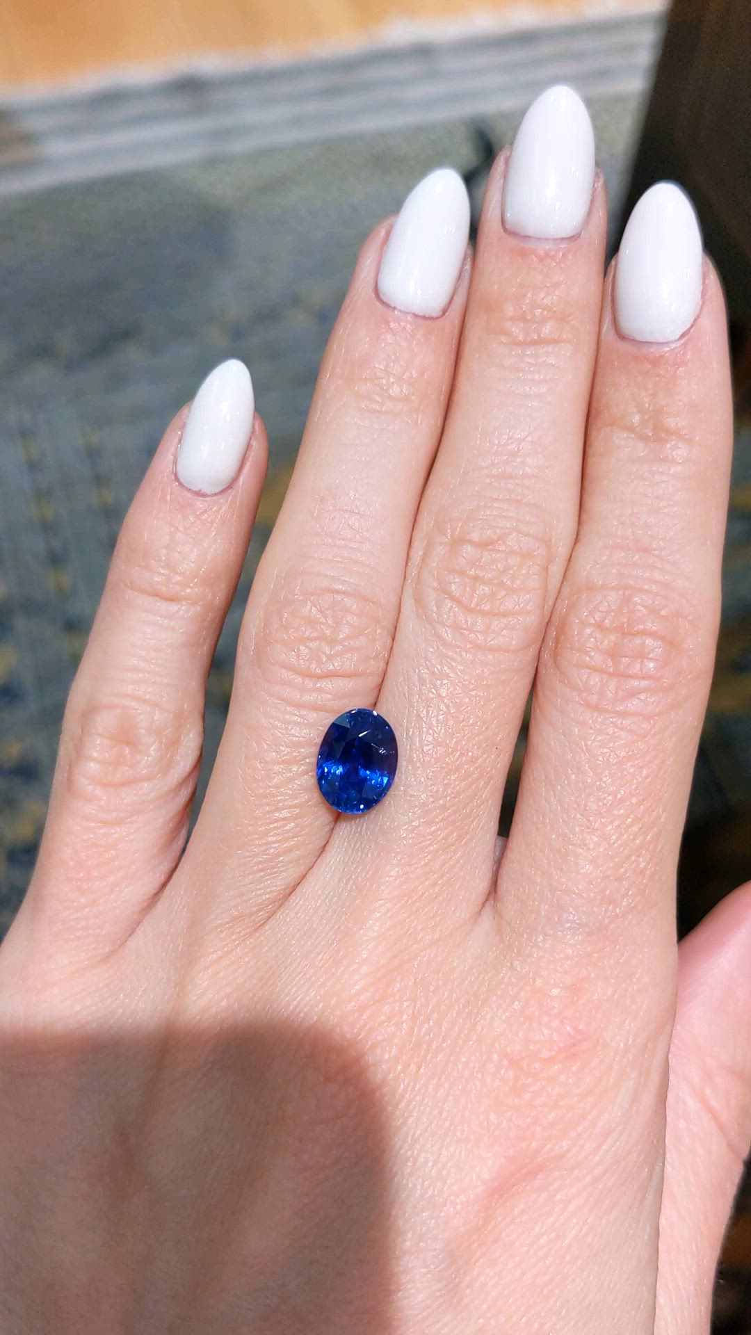 3.32 Ct. Blue Sapphire from Ceylon (Sri Lanka) Size Video