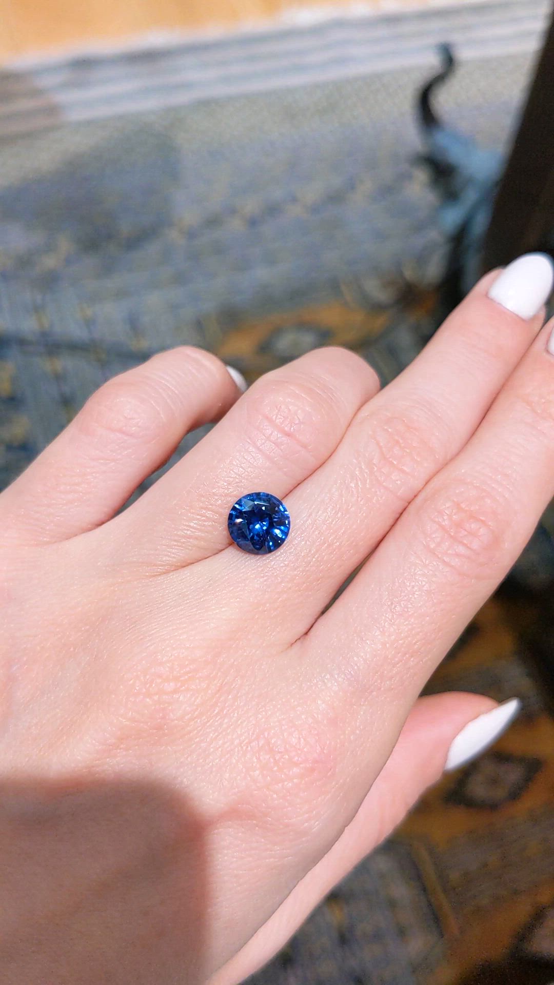 2.60 Ct. Blue Sapphire from Ceylon (Sri Lanka) Size Video