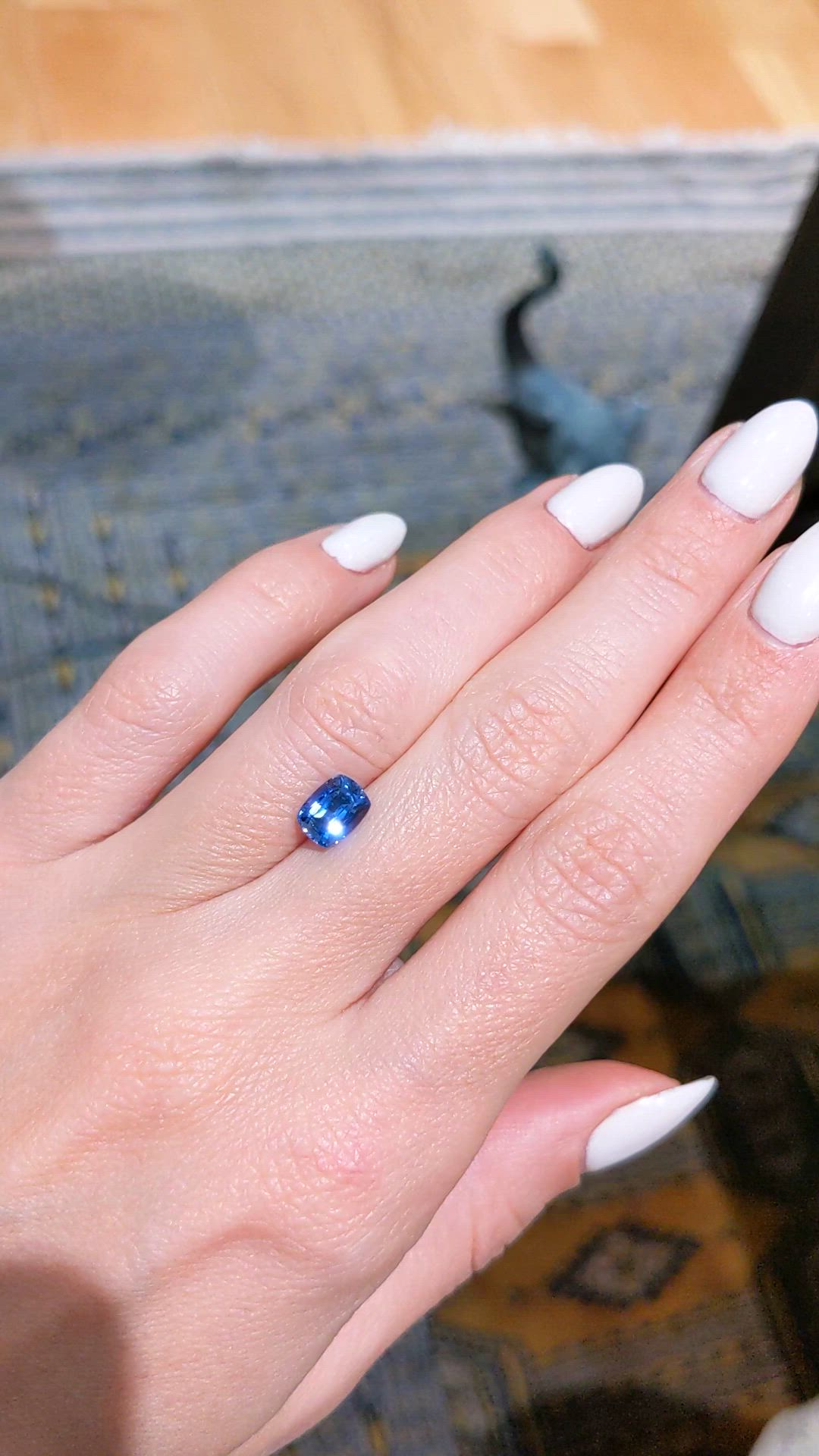 1.54 Ct. Blue Sapphire from Ceylon (Sri Lanka) Size Video