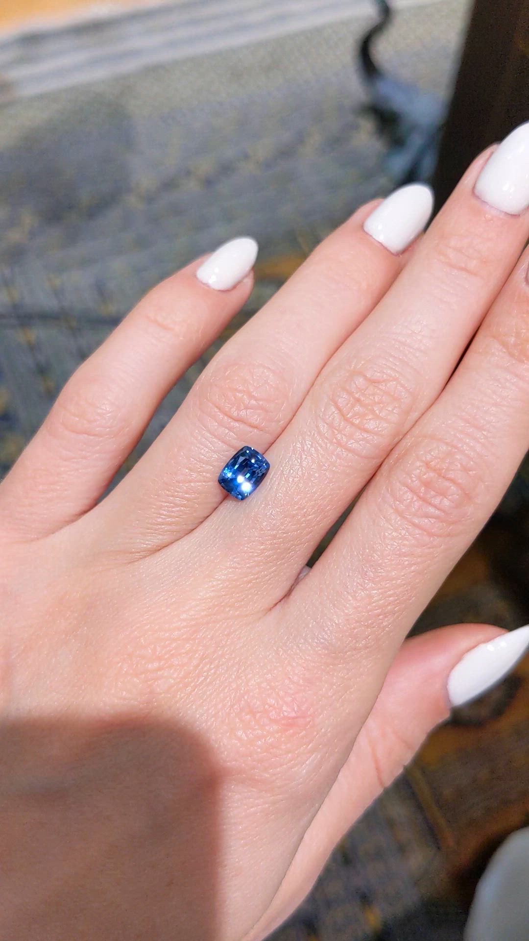 1.27 Ct. Blue Sapphire from Ceylon (Sri Lanka) Size Video