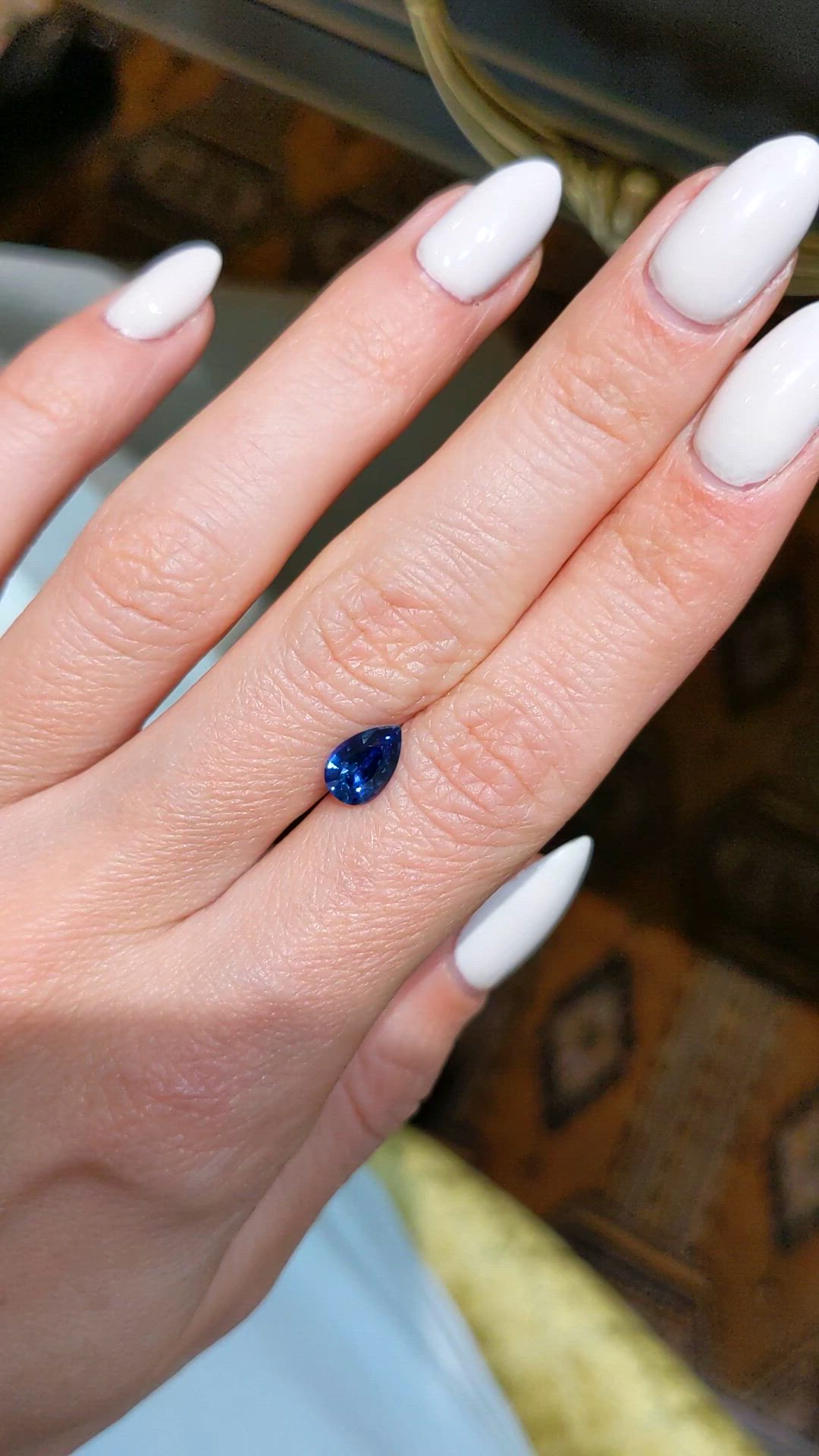 1.24 Ct. Blue Sapphire from Ceylon (Sri Lanka) Size Video
