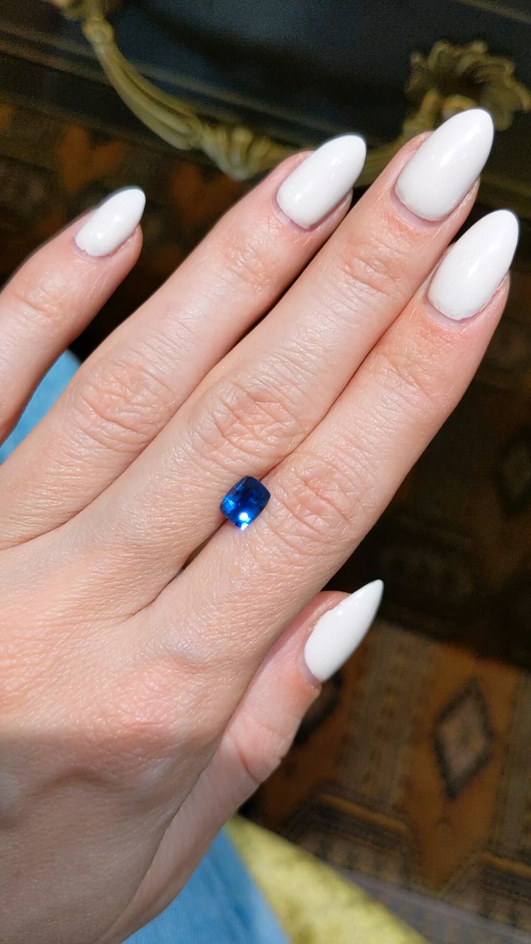 1.11 Ct. Blue Sapphire from Ceylon (Sri Lanka) Size Video