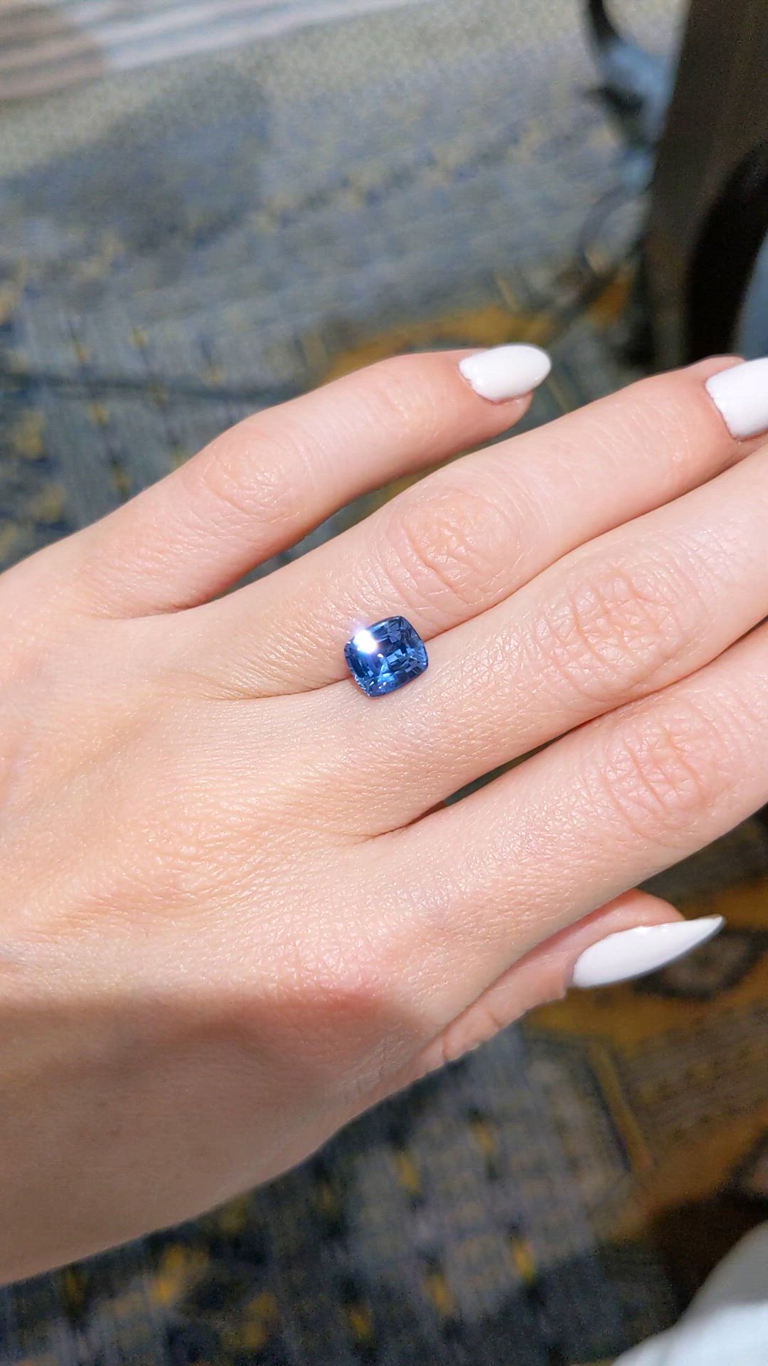 2.18 Ct. Blue Sapphire from Ceylon (Sri Lanka) Size Video