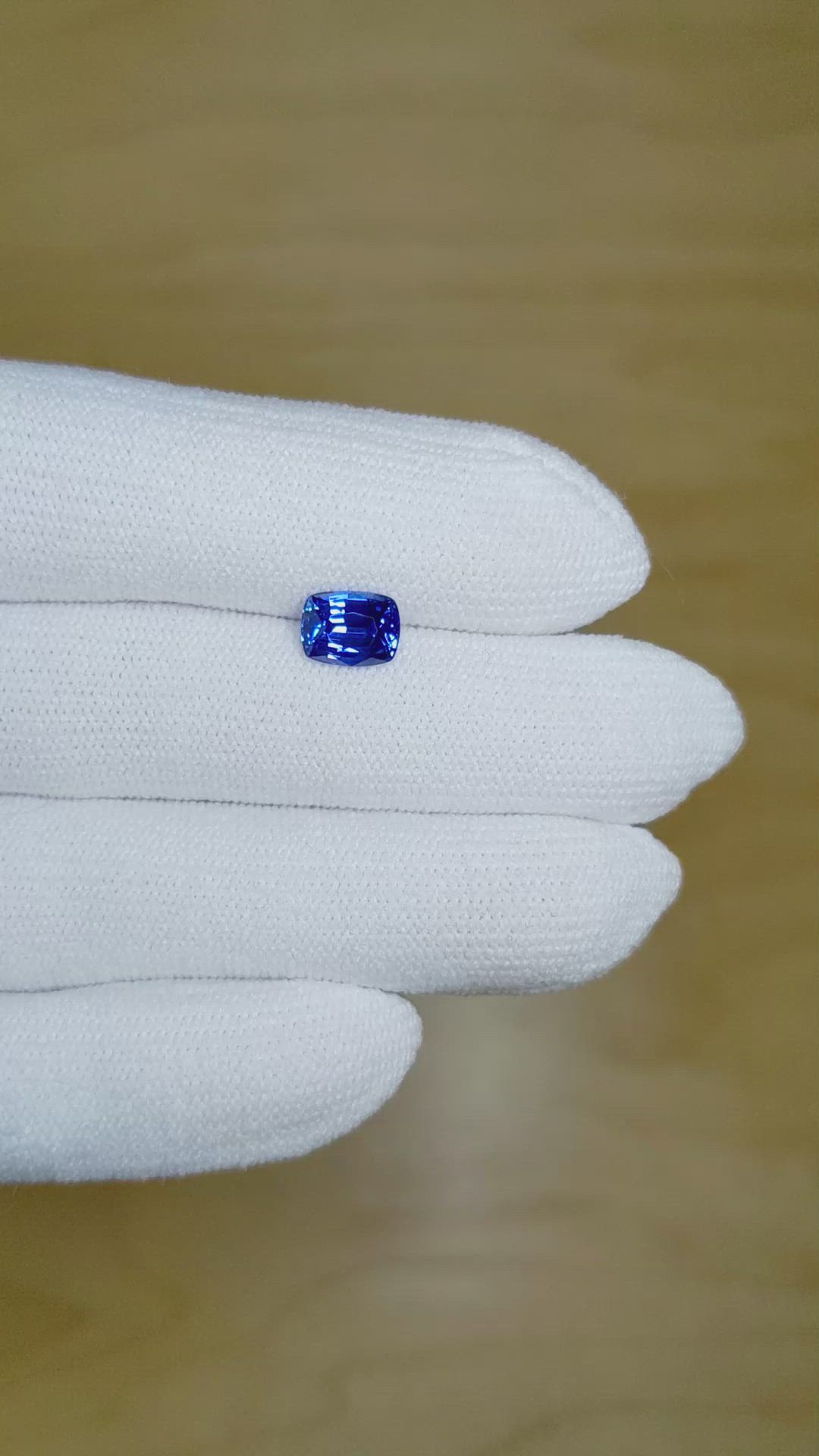 1.62 Ct. Blue Sapphire from Ceylon (Sri Lanka) Size Video