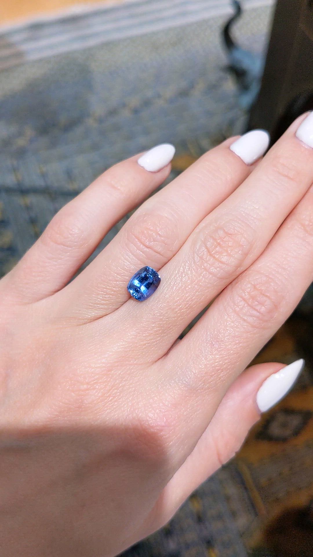 2.16 Ct. Blue Sapphire from Ceylon (Sri Lanka) Size Video